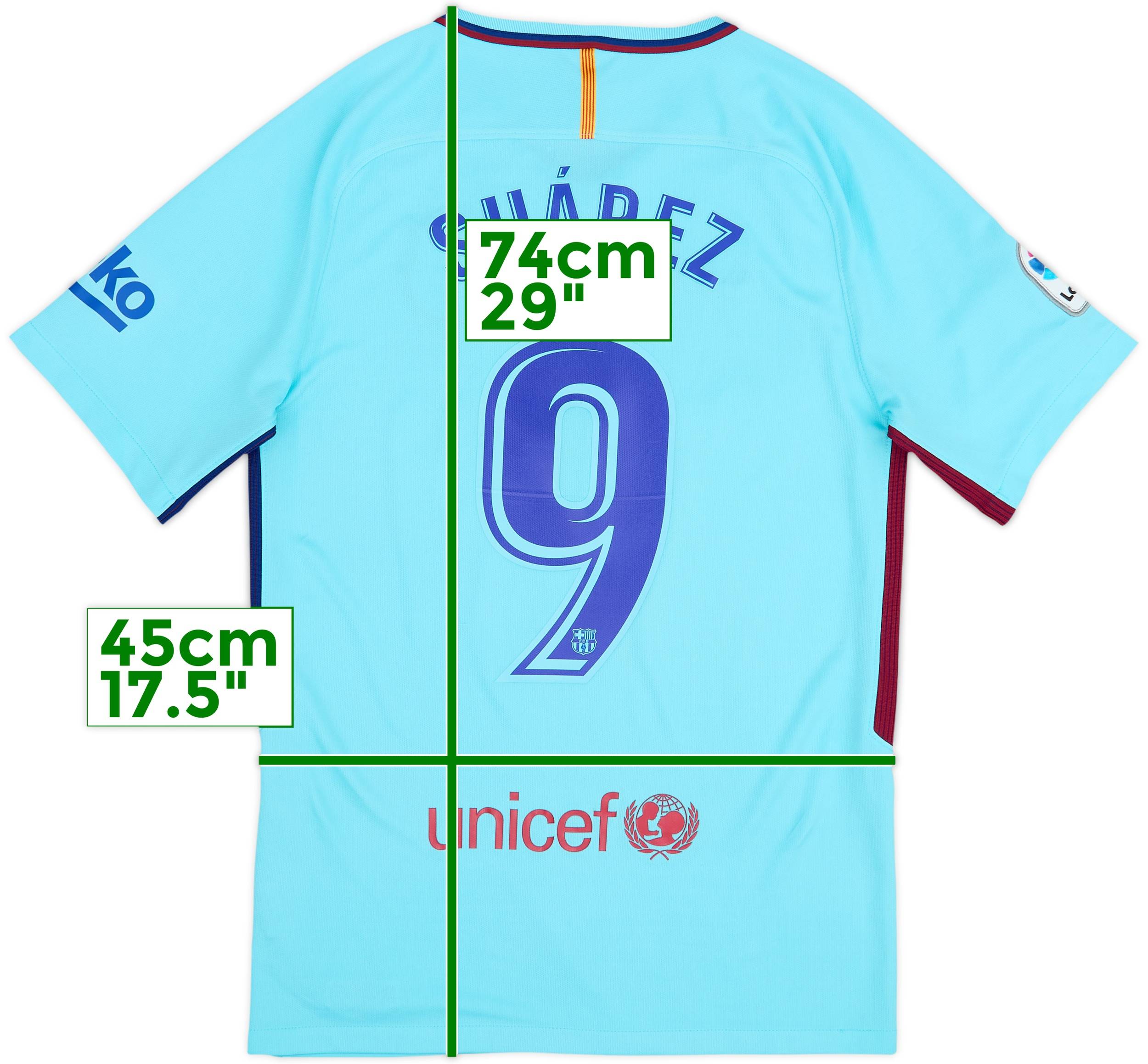 2017-18 Barcelona Away Shirt Suarez #9 - 8/10 - (S)