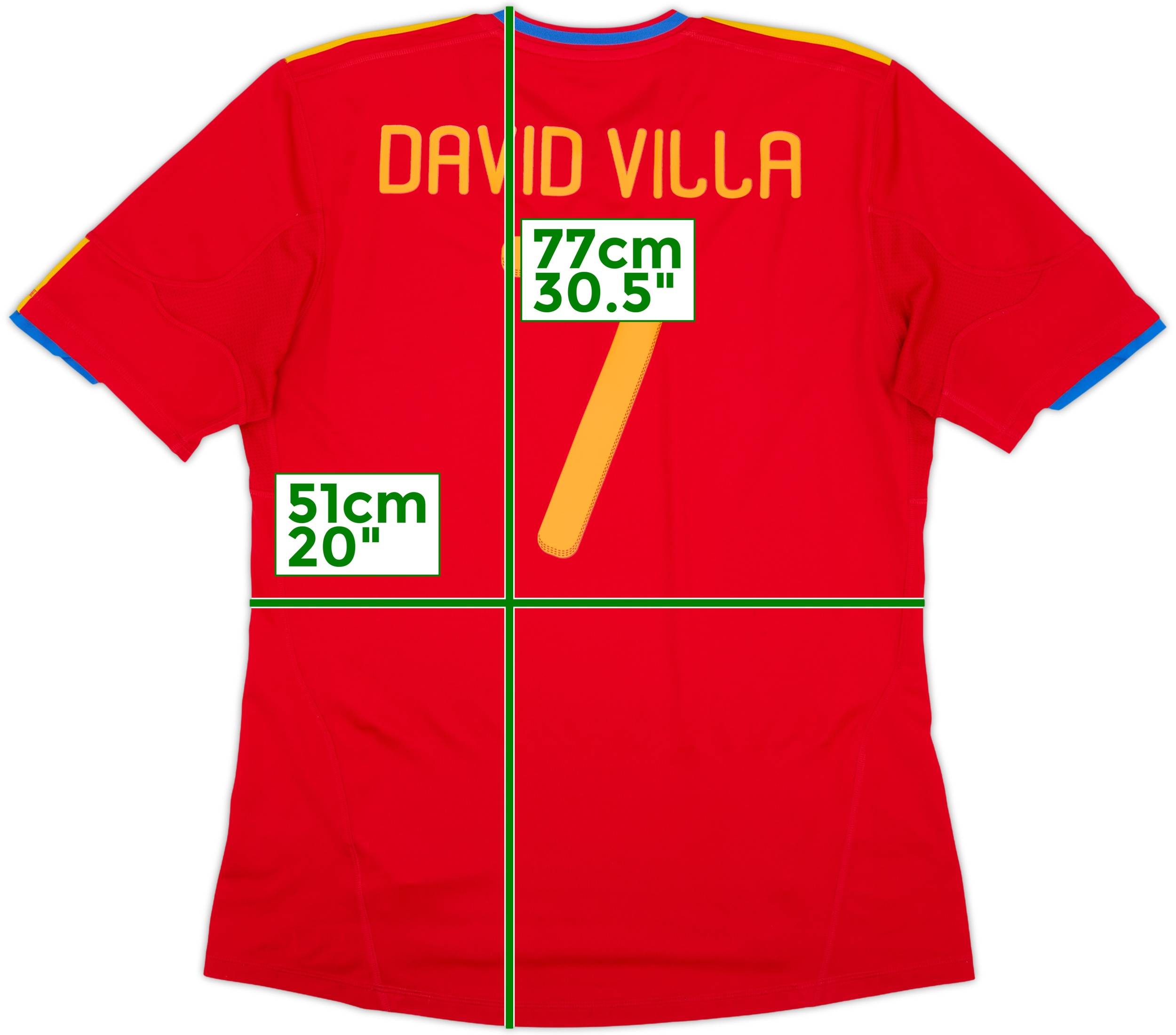 2009-10 Spain Home Shirt David Villa #7 - 6/10 - (L)
