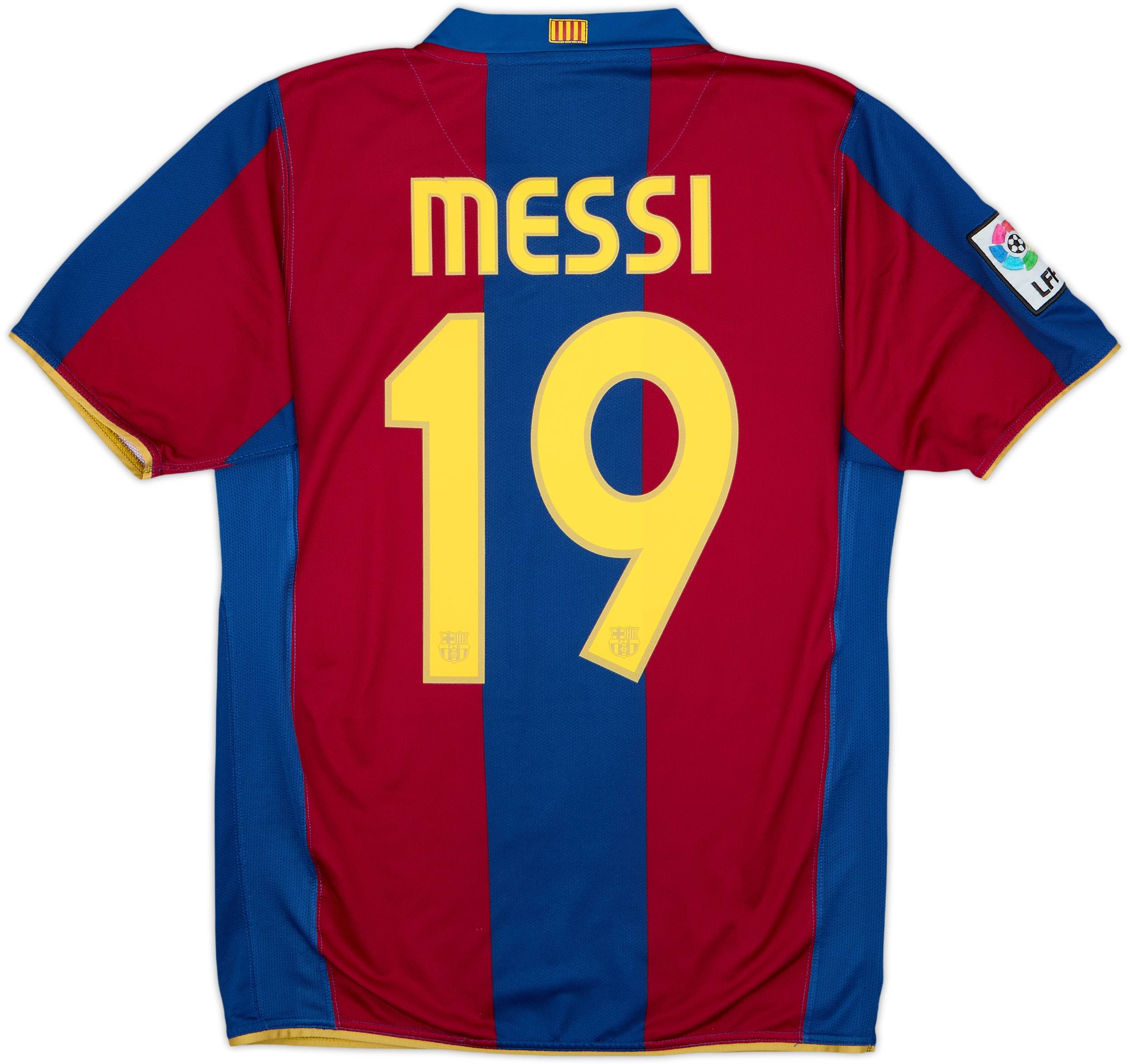 2007-08 Barcelona Home Shirt Messi #19 - 6/10 - (S)
