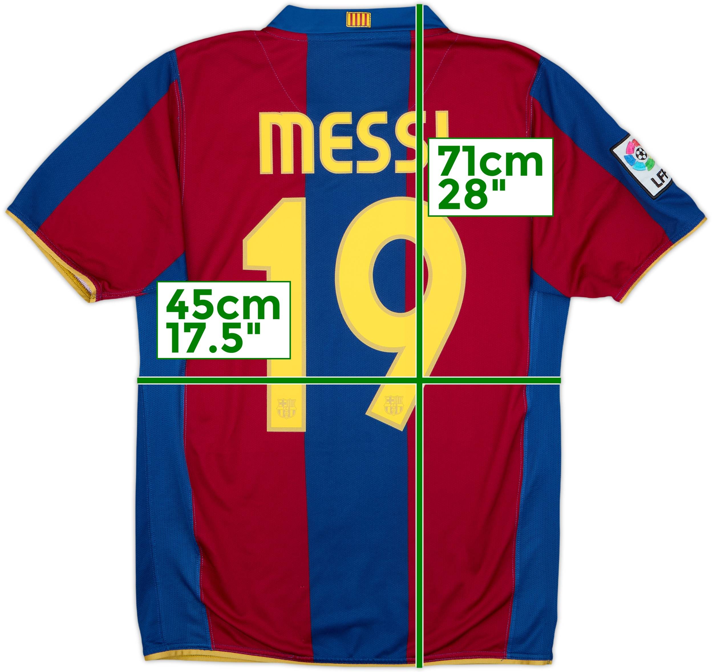 2007-08 Barcelona Home Shirt Messi #19 - 6/10 - (S)