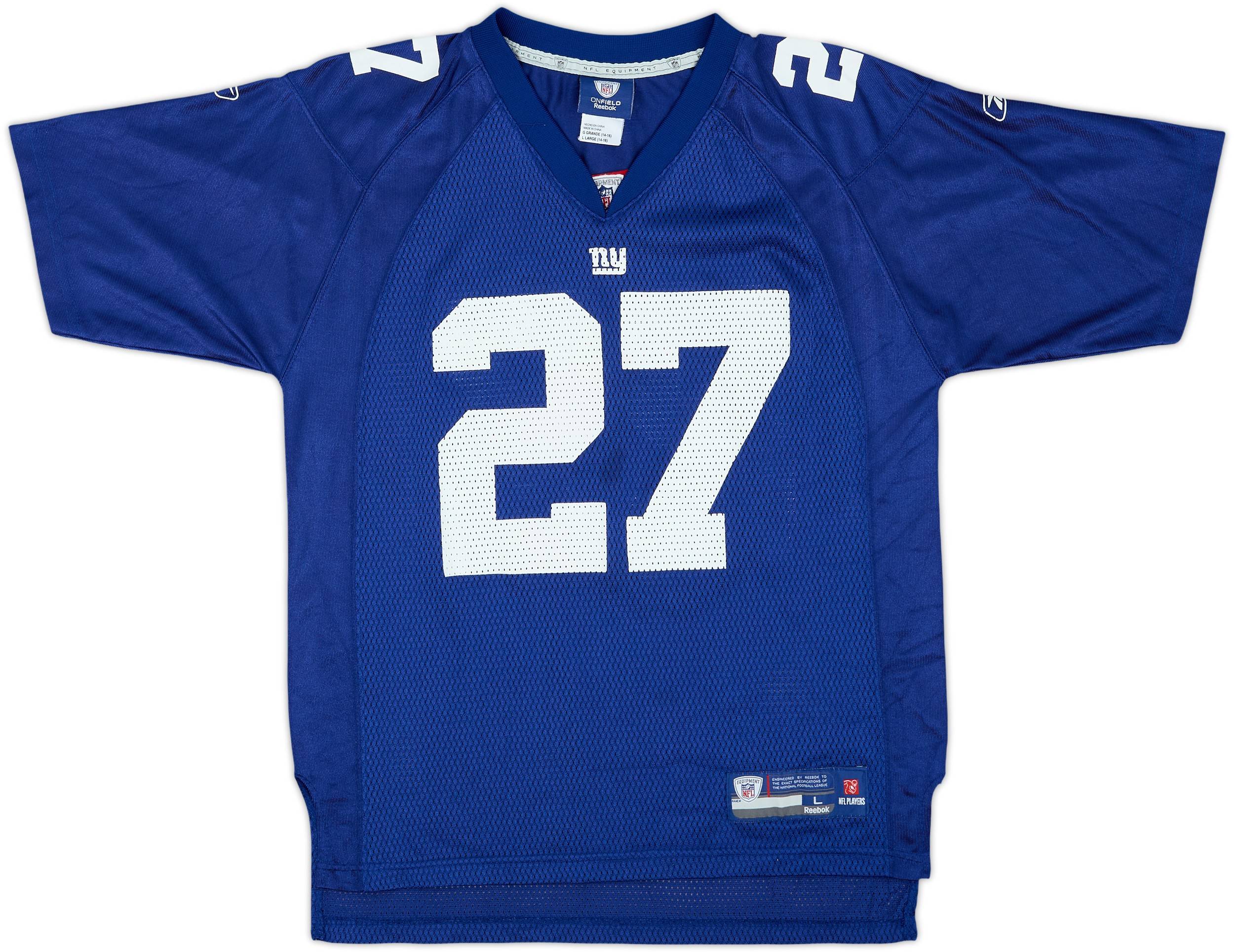 2008 New York Giants Jacobs #27 Reebok On Field Home Jersey - 8/10