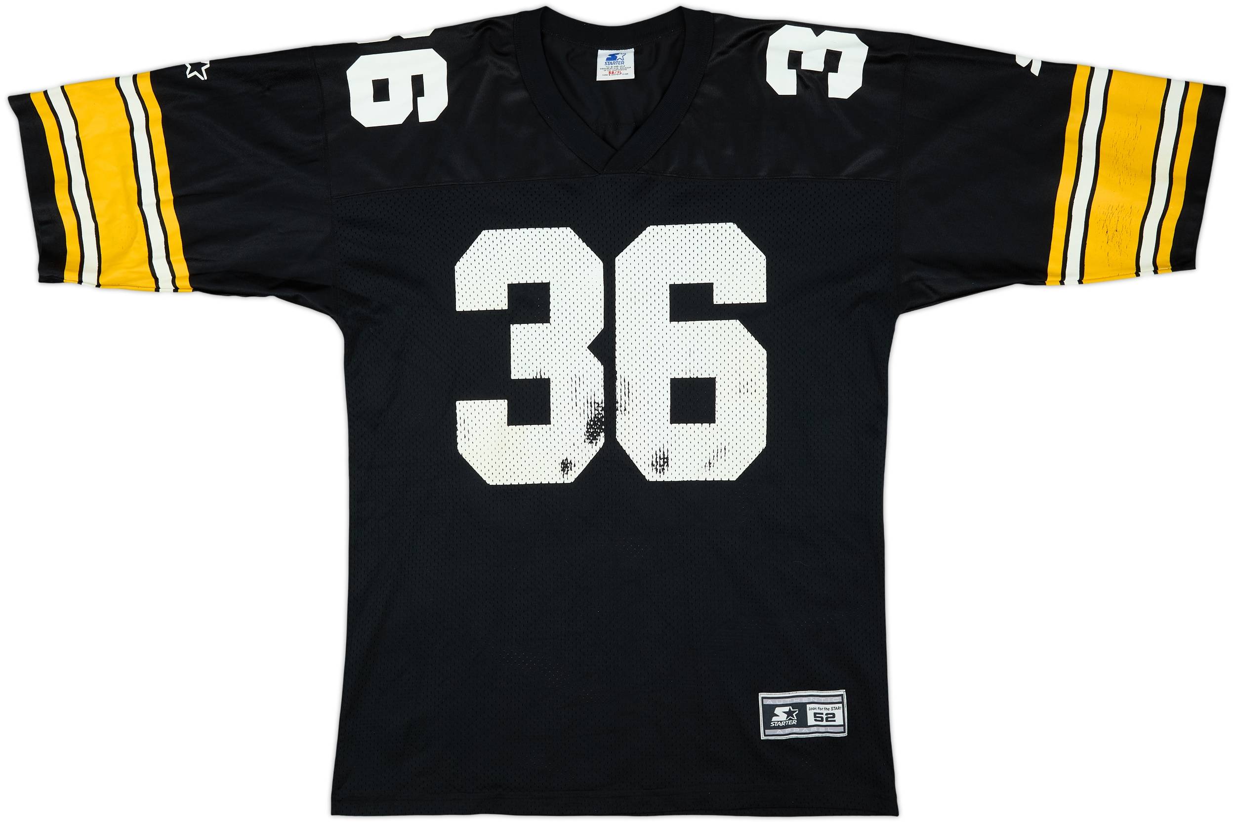 ビンテージ　激レア　STARTER アメリカンフットボールシャツ 36 黒 XL 1996 Pittsburgh Steelers Bettis #36 Starter Home Jersey - 7/10 - (XL)