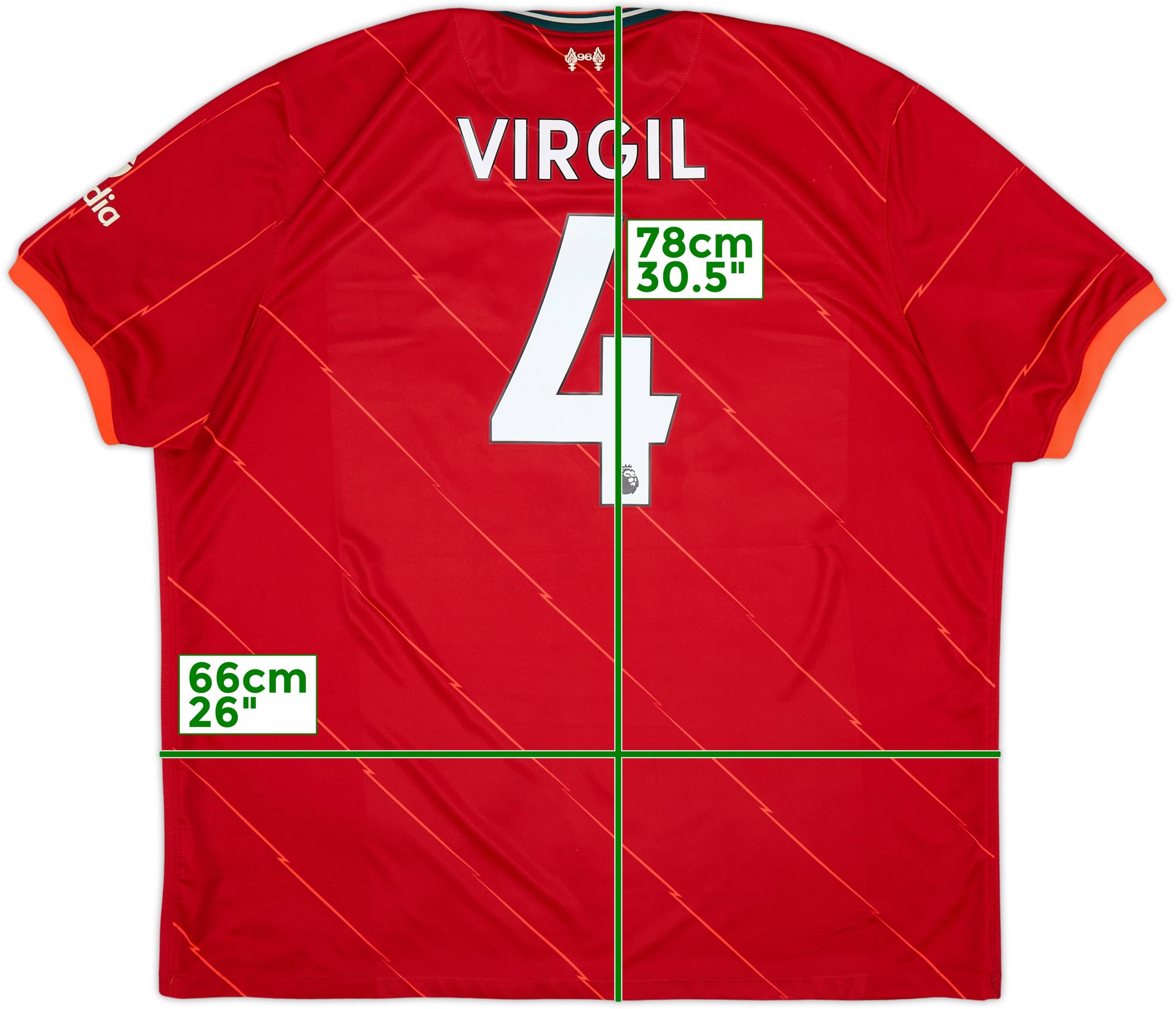 リヴァプール　シャツ Lサイズ 2021-22 Liverpool Home Shirt Virgil #4 - 7/10 - (3XL)