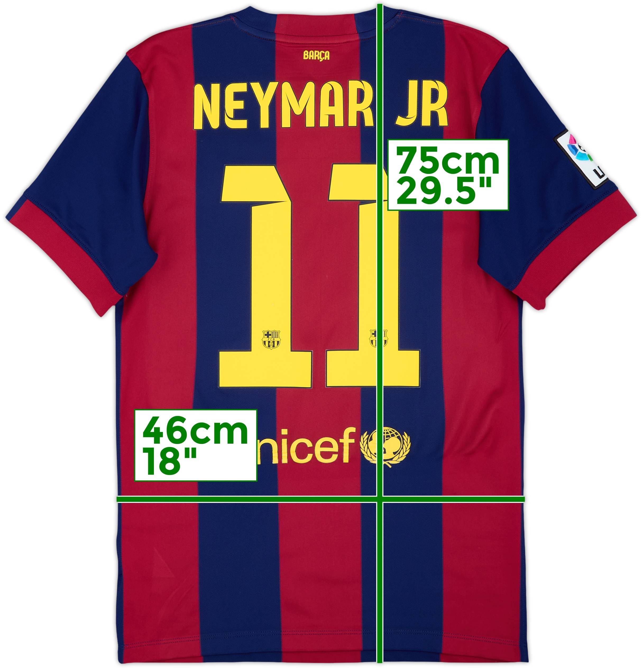 2014-15 Barcelona Home Shirt Neymar Jr #11 - 6/10 - (S)