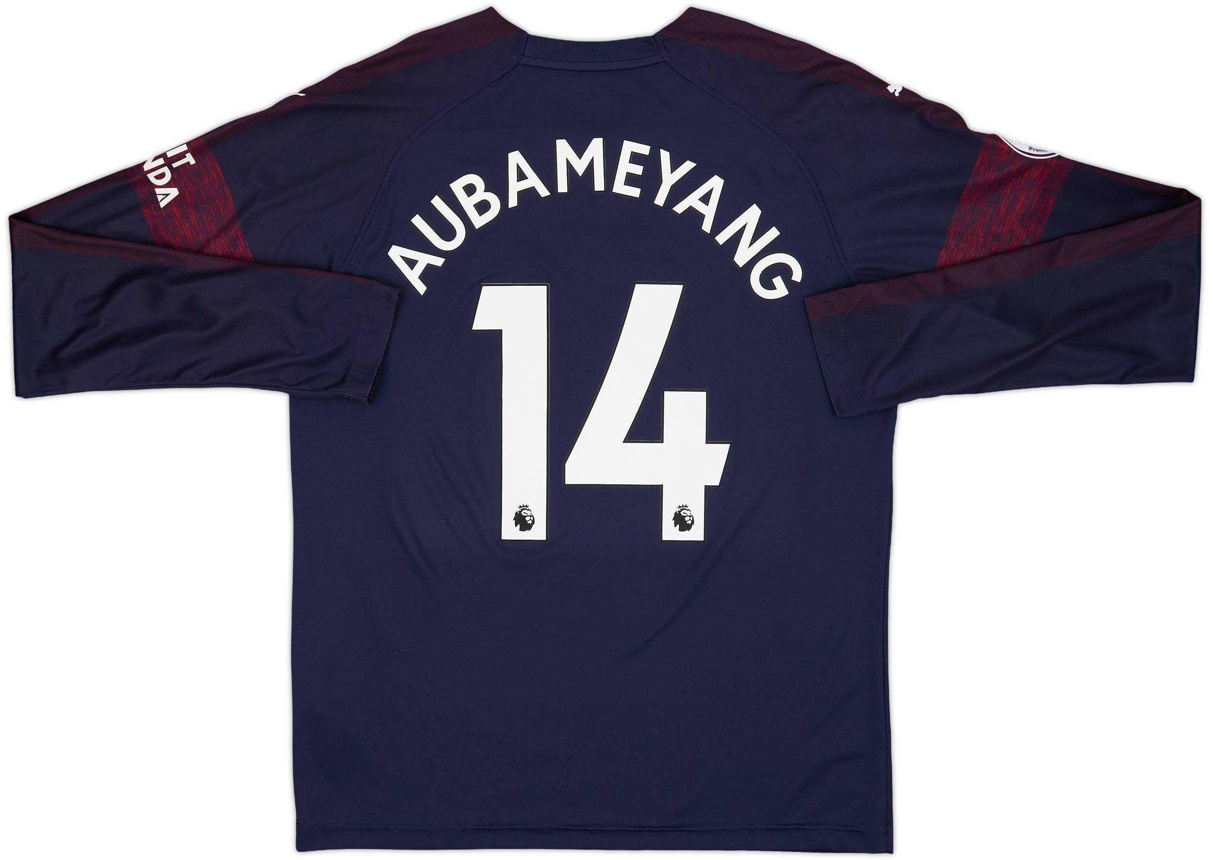 2018-19 Arsenal Away L/S Shirt Aubameyang #14 8/10 (L)