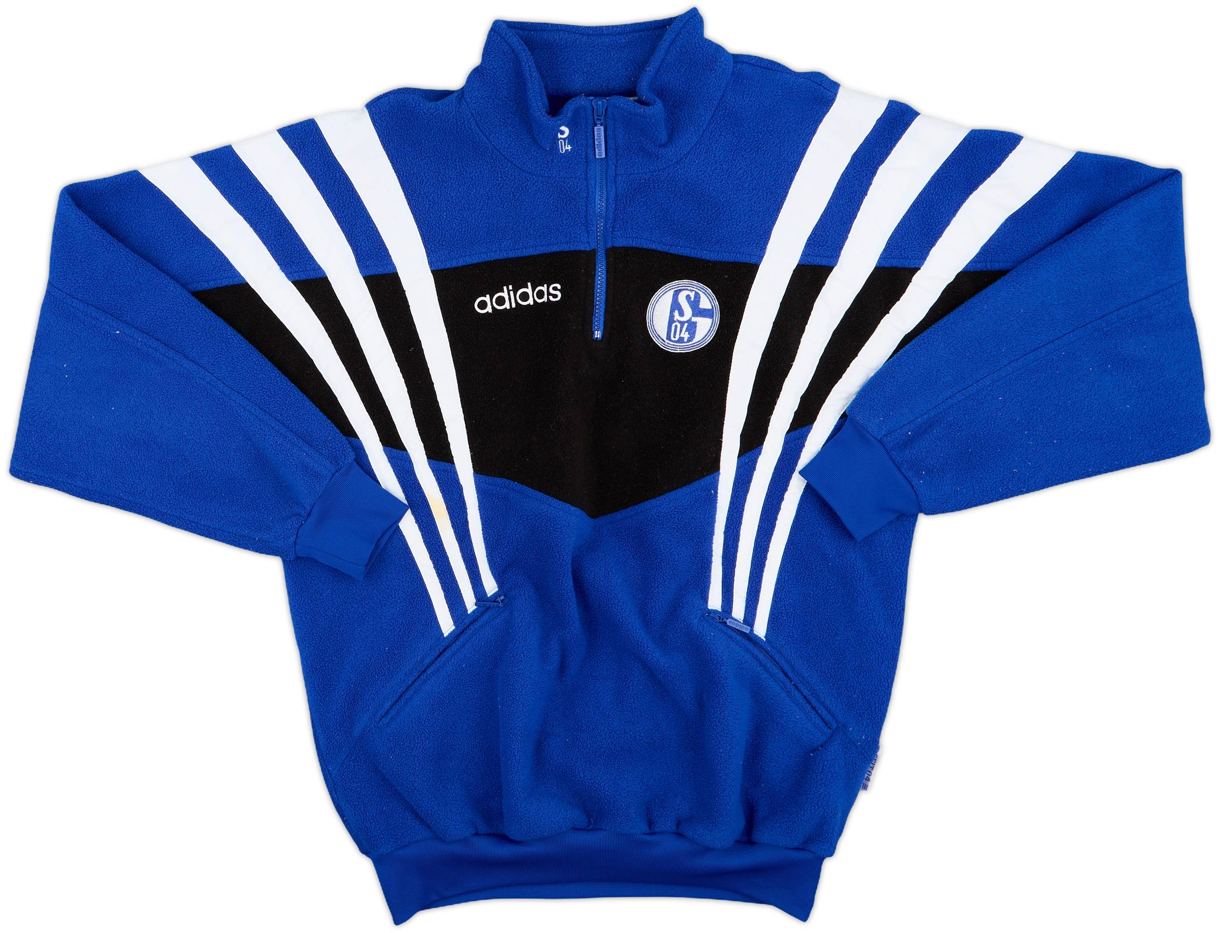 1996-97 Schalke adidas 1/4 Zip Fleece Top - 9/10 - (L)