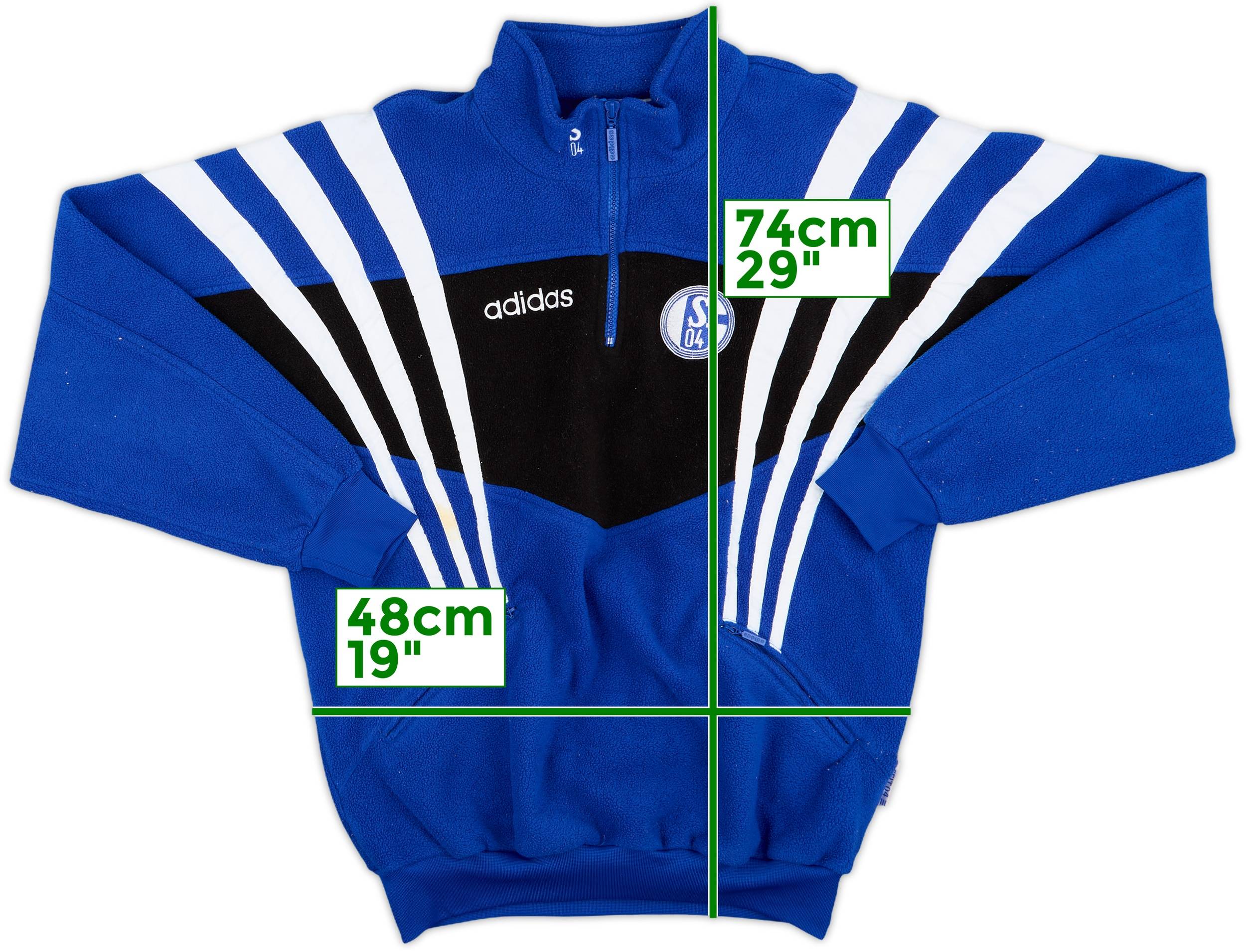1996-97 Schalke adidas 1/4 Zip Fleece Top - 9/10 - (L)