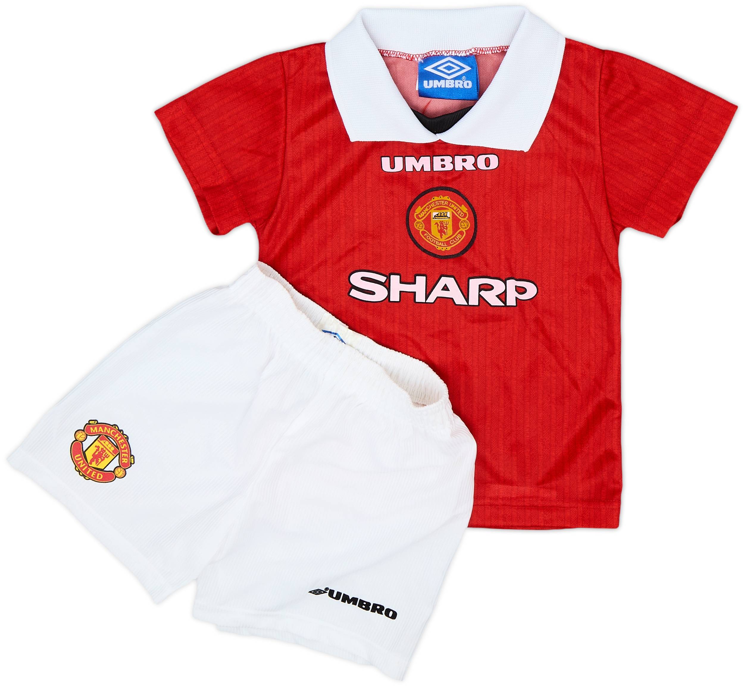 1996-98 Manchester United Home Shirt & Shorts - 9/10 - (18