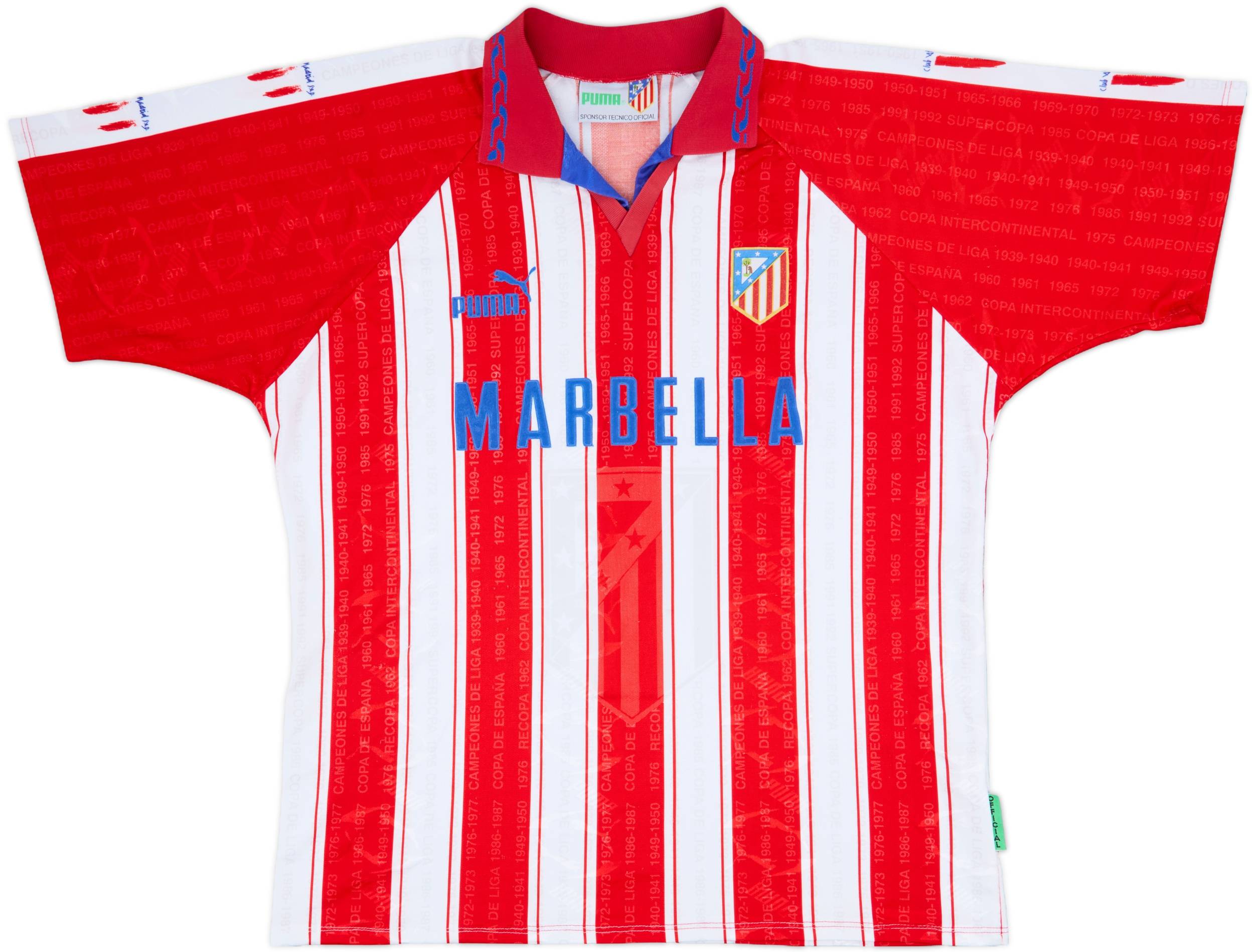 1995-96 Atletico Madrid Home Shirt - 7/10 - (XL)
