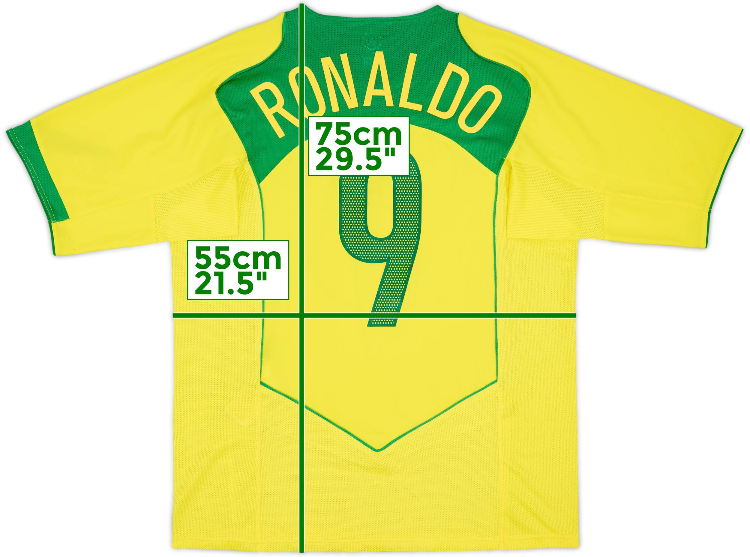 2004-06 Brazil Home Shirt Ronaldo #9 - 8/10 - (L)