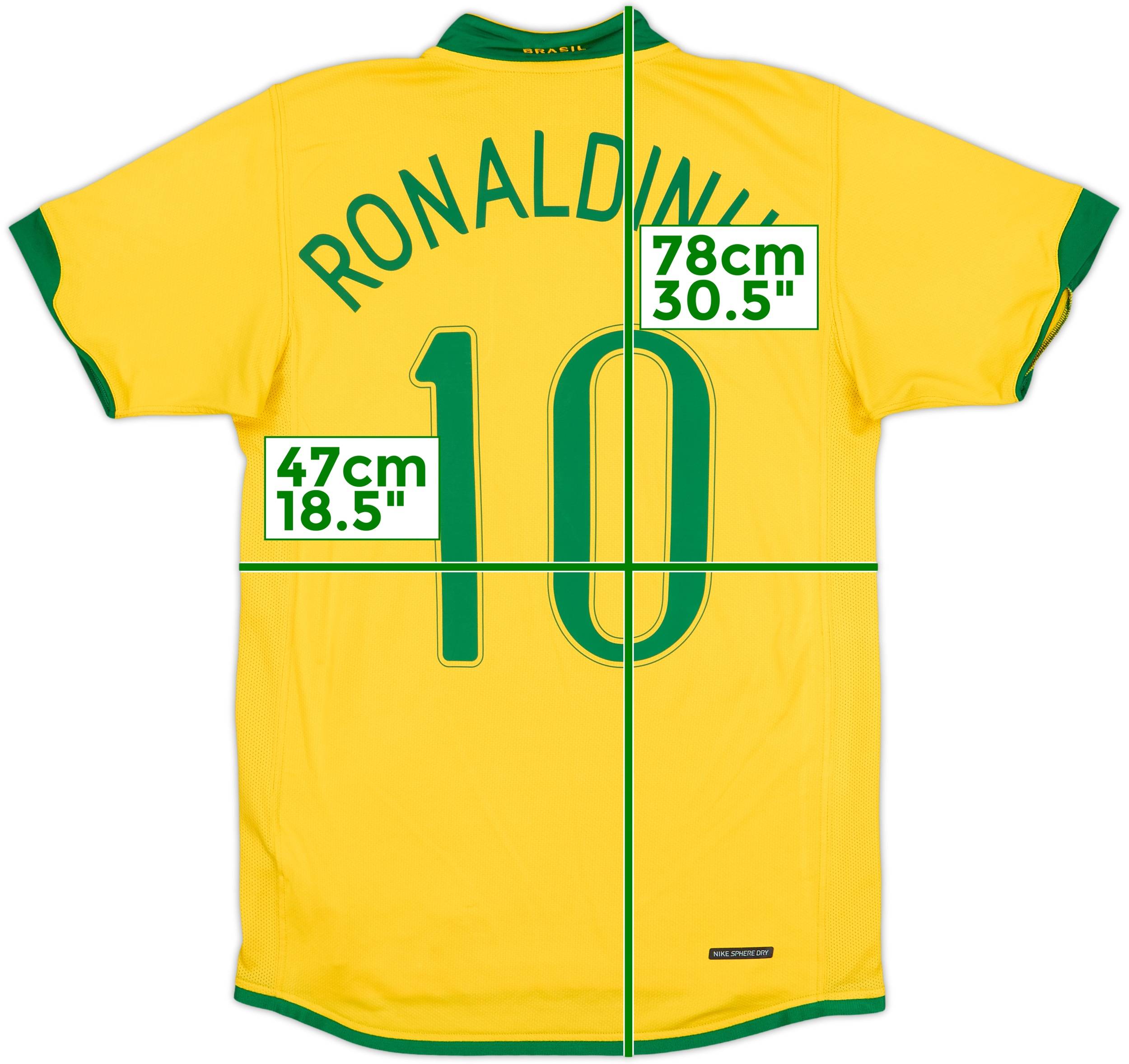 2006-08 Brazil Home Shirt Ronaldinho #10 - 9/10 - (S)