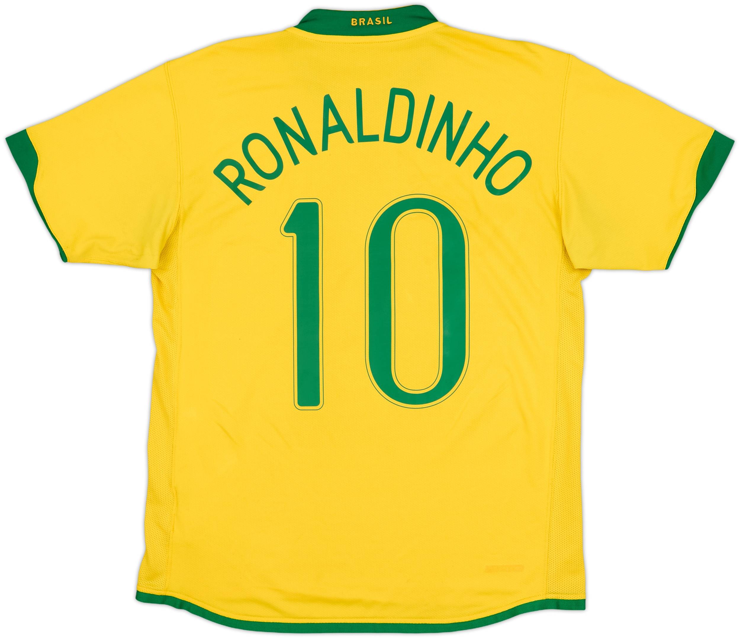 2006-08 Brazil Home Shirt Ronaldinho #10 - 6/10 - (M)