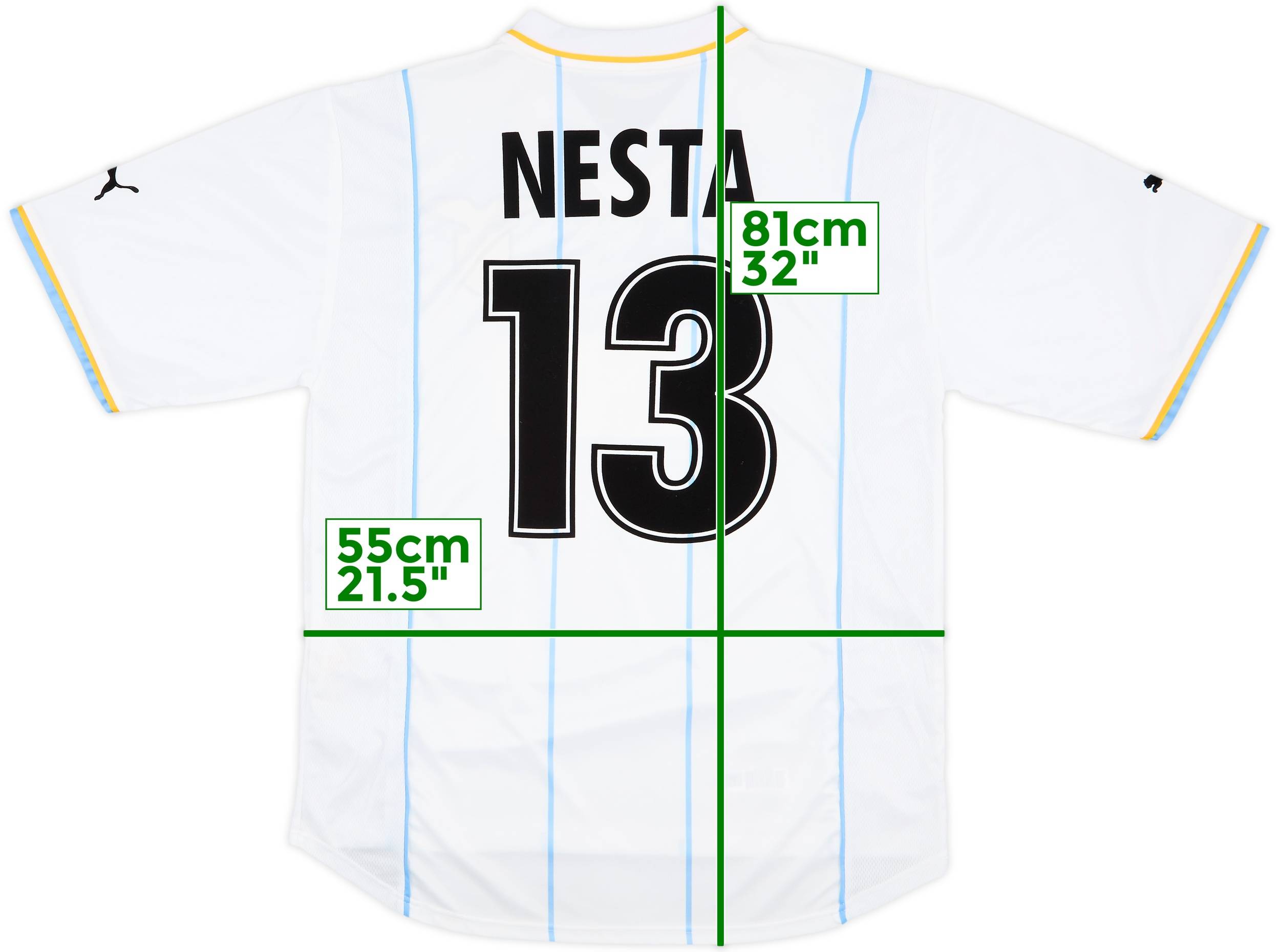 2001-02 Lazio European Home Shirt Nesta #13 - 7/10 - (XL)