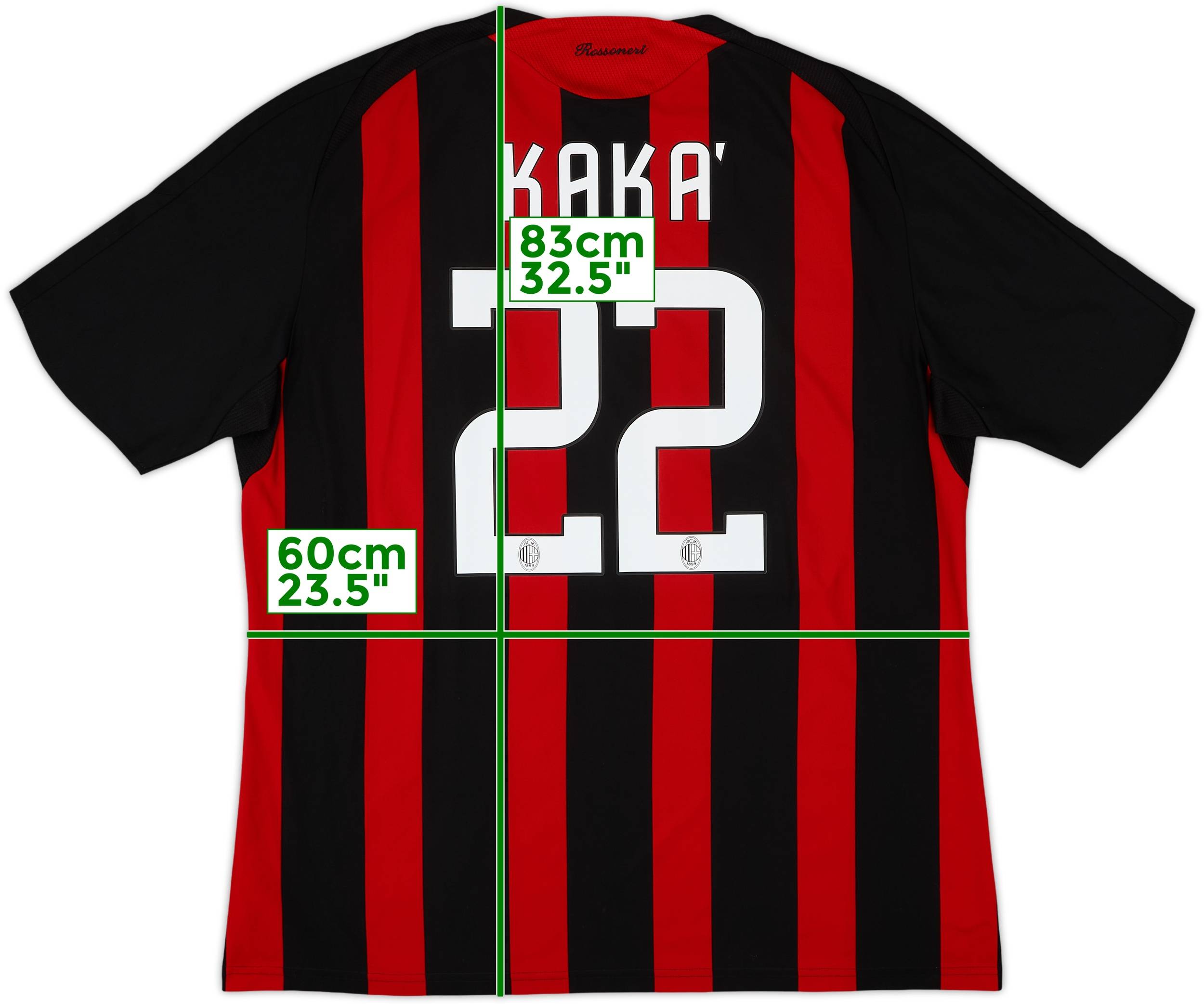2008-09 AC Milan Home Shirt Kaka #22 - 5/10 - (XXL)