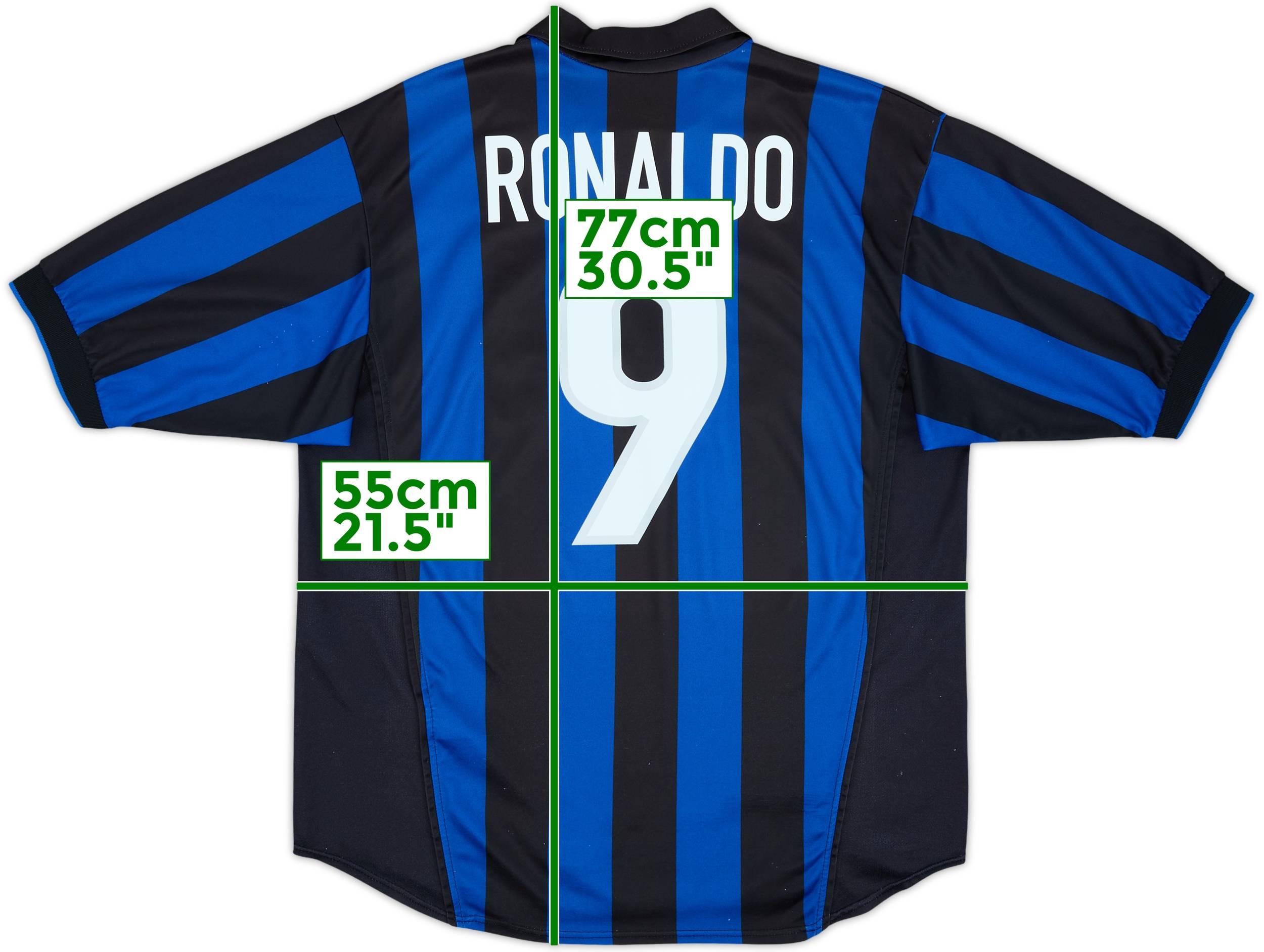 1998-99 Inter Milan Home Shirt Ronaldo #9 - 8/10 - (M)