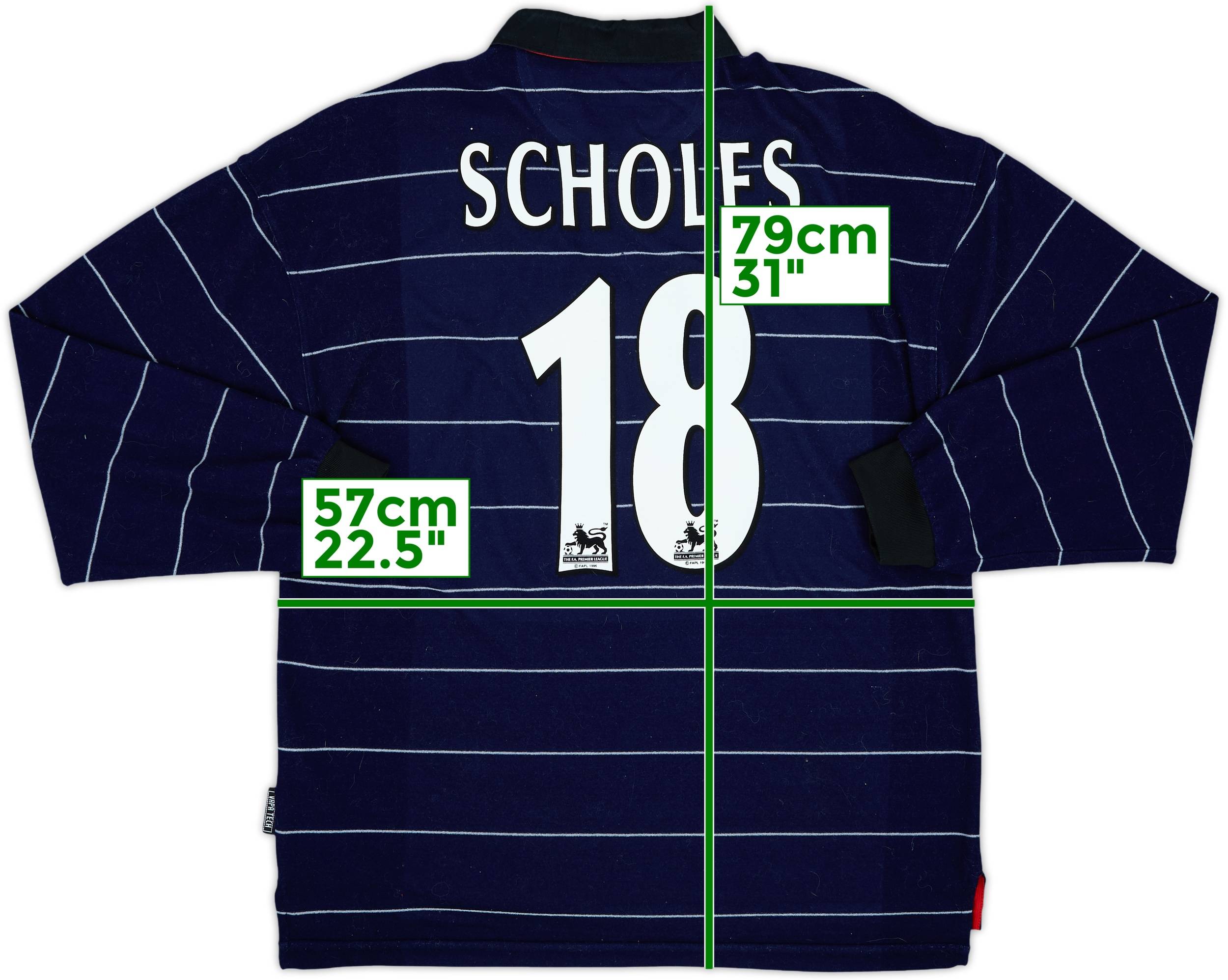 1999-00 Manchester United Away L/S Shirt Scholes #18 - 10/10 - (L)
