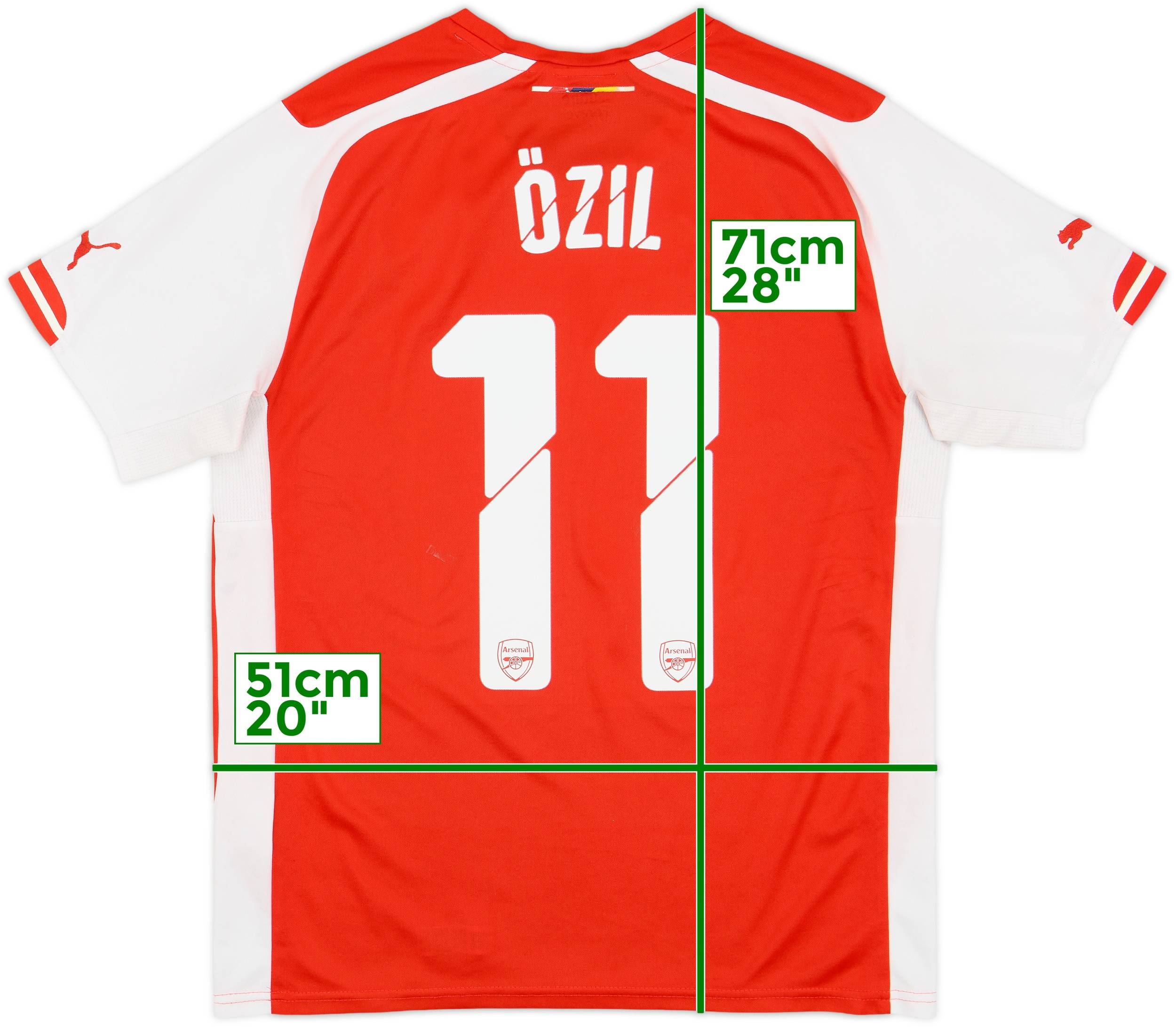 【美品】アーセナル ÖZIL 11 シャツ 2014-15 Arsenal Home Shirt Ozil #11 - 8/10 - (M)