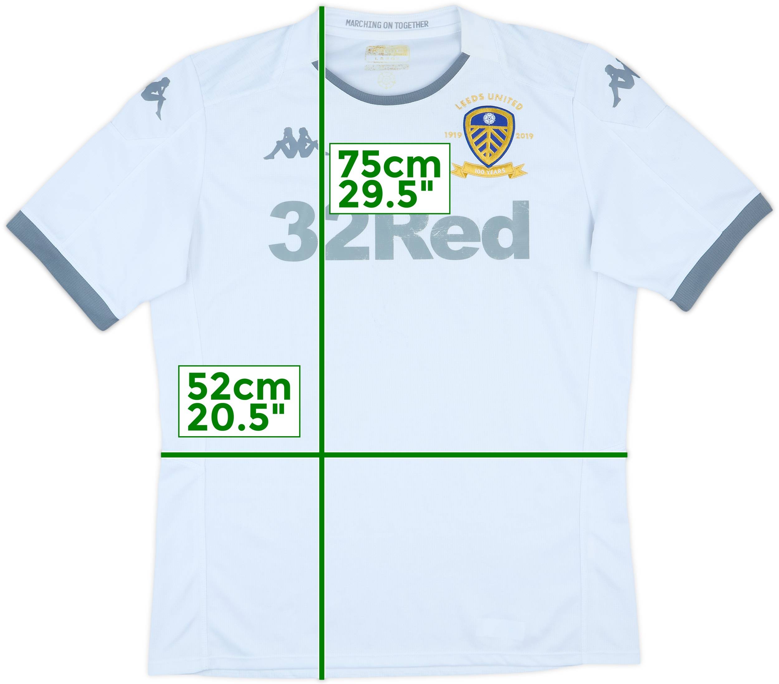Maillot Leeds United 100 Ans 1919-2019 - Taille S Kappa Regular Fit - Occasion Léger