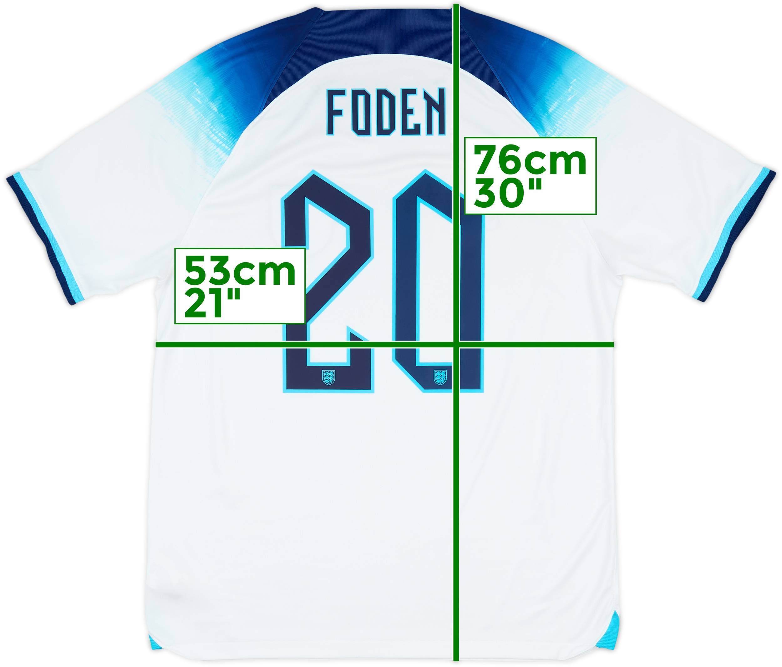 2022-23 England Home Shirt Foden #20 8/10 (L)