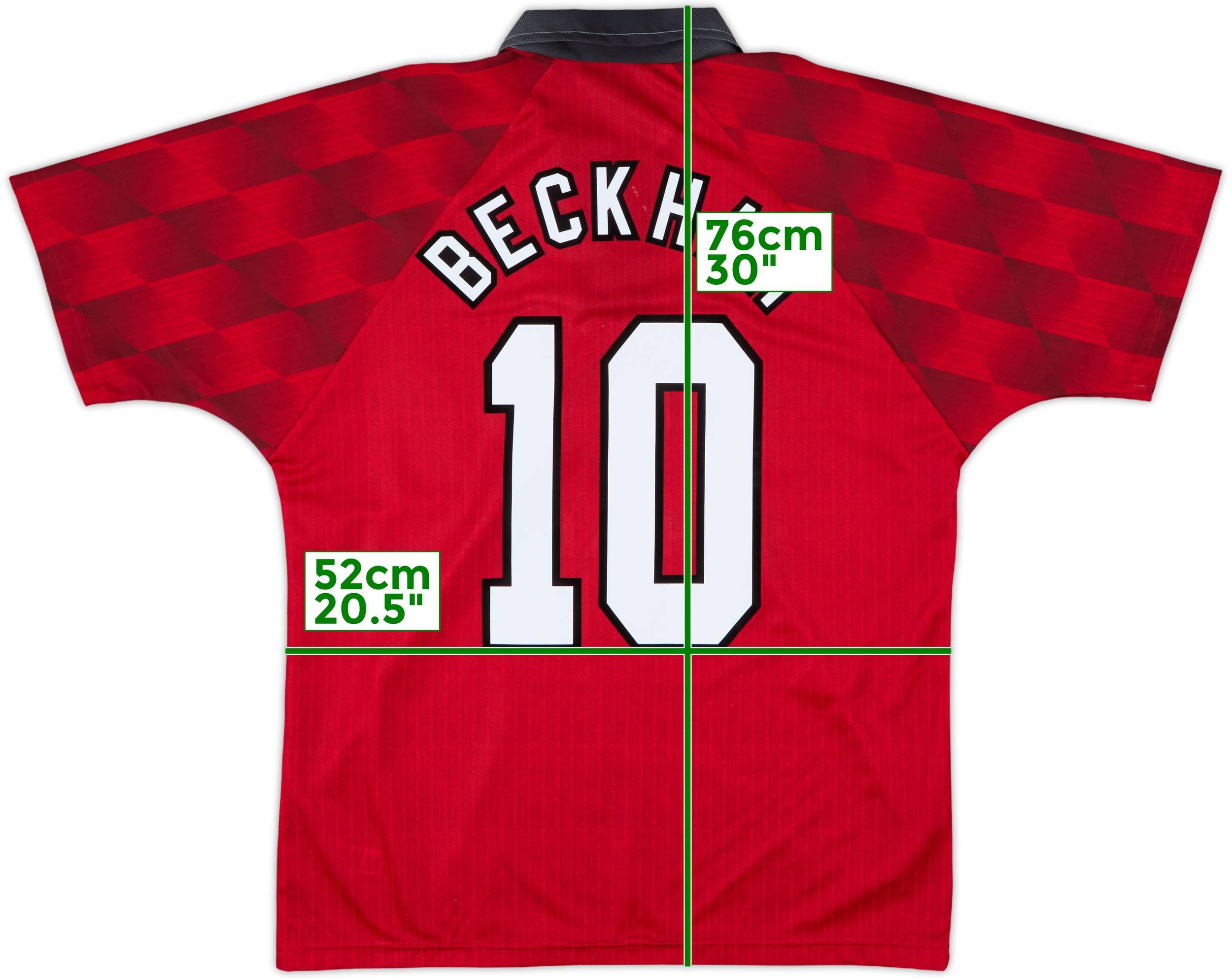 マンチェスター・ユナイテッド シャツ 96 BECKHAM 10 1996-98 Manchester United Home Shirt Beckham #10 - 6/10 - (XXL)