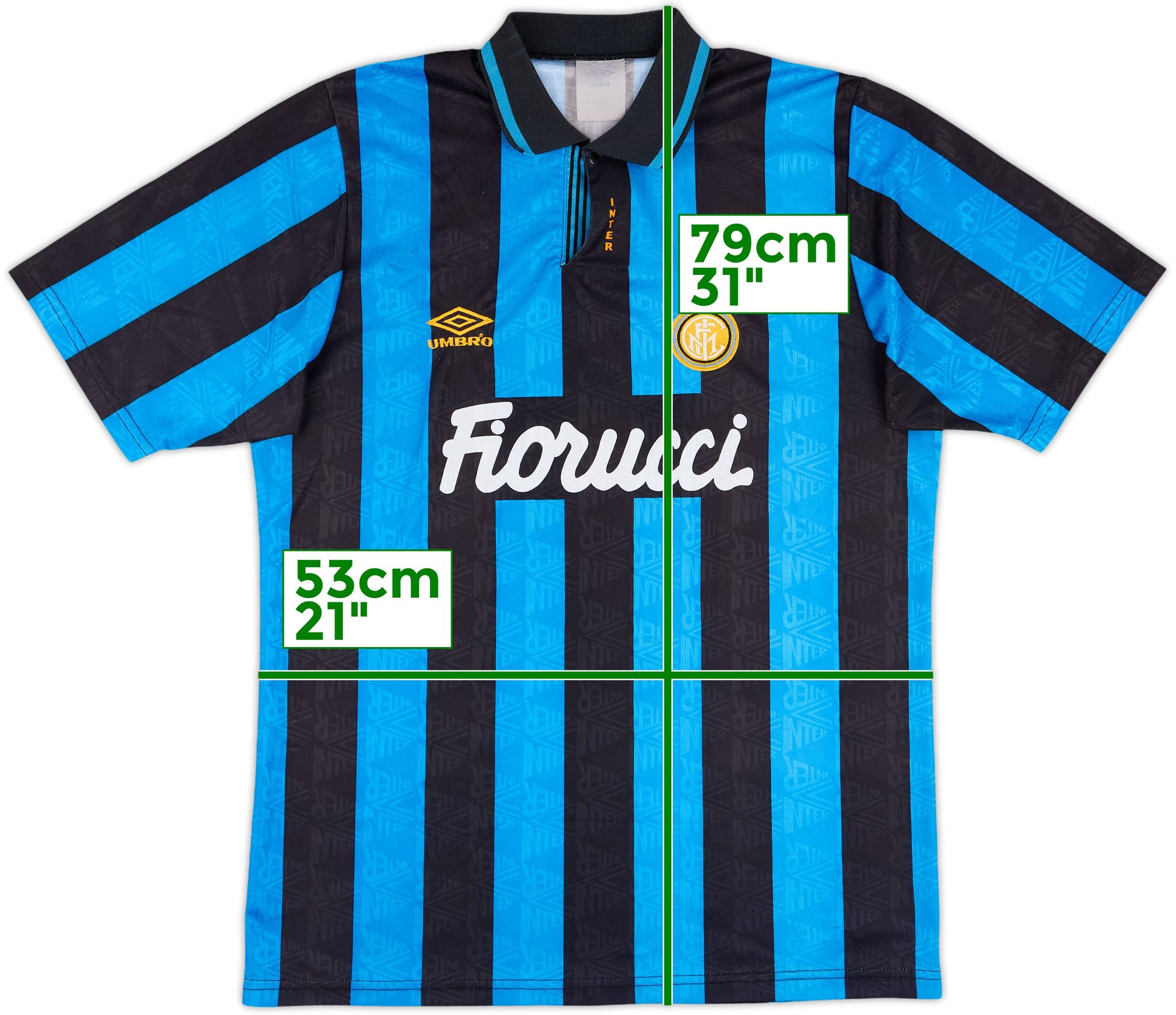 1992-93 Inter Milan Match Issue Home Shirt #12