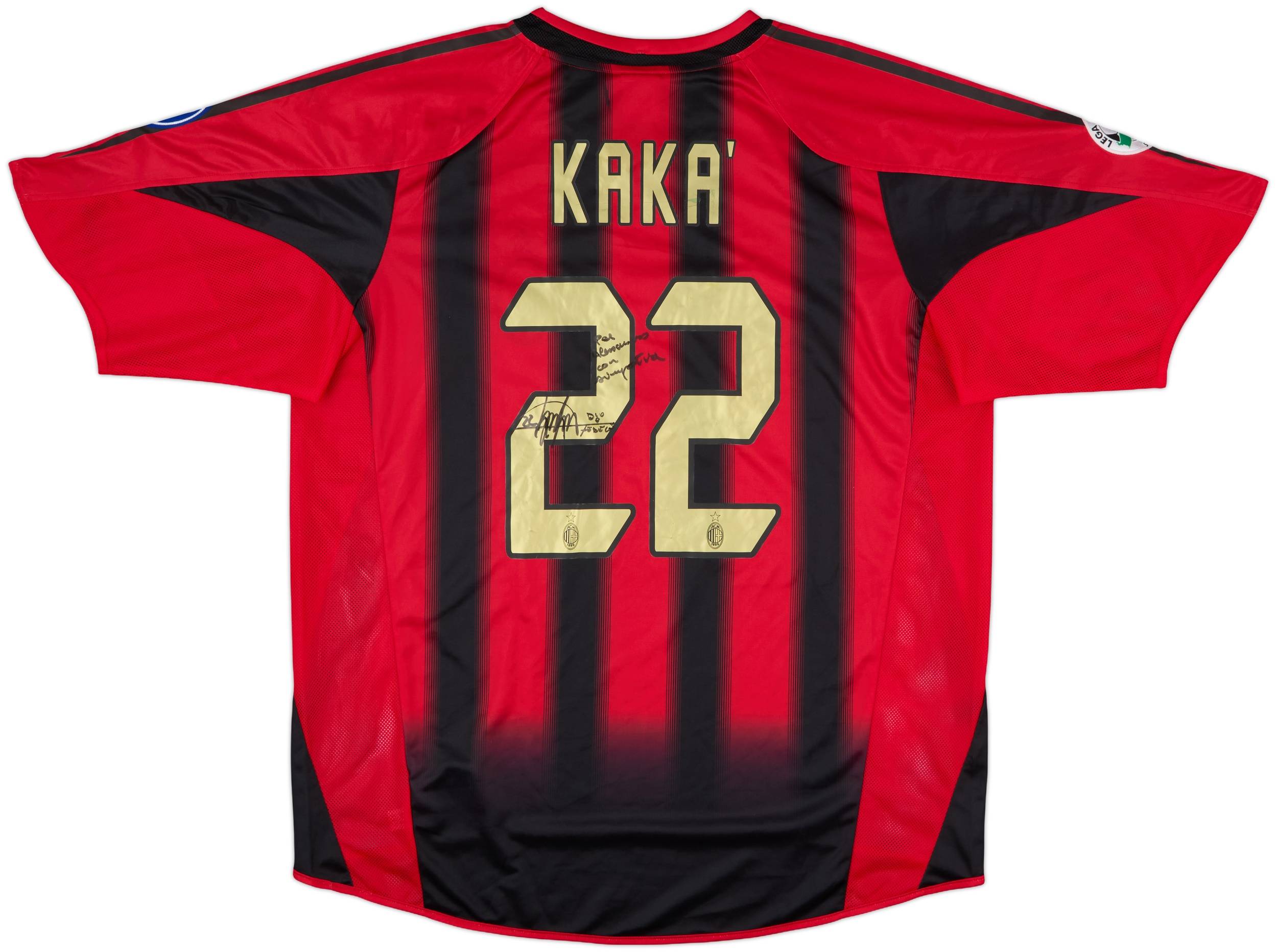 2004-05 AC Milan Squad Signed Home Shirt Kaka #22 - 6/10 - (XL)