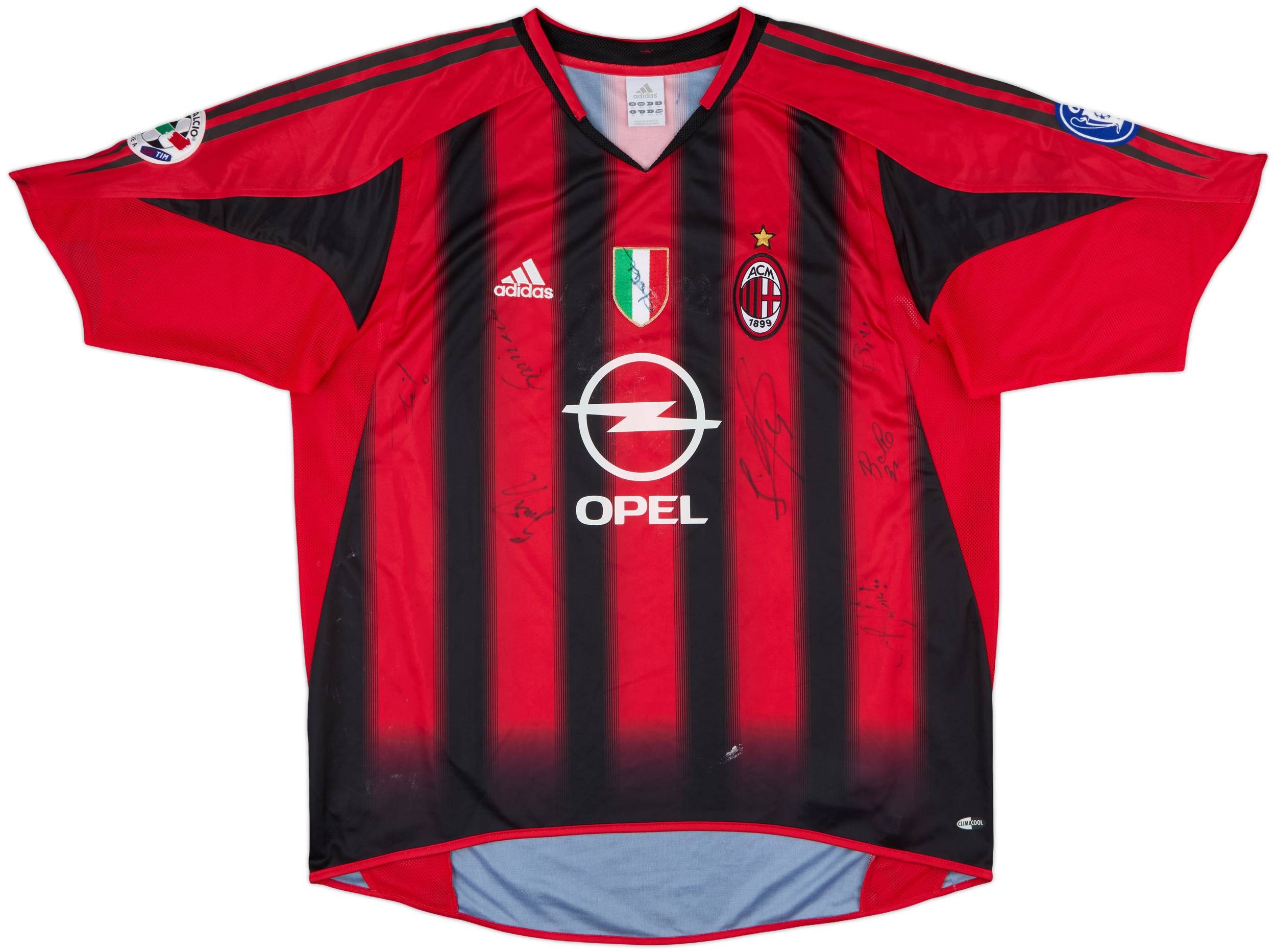 2004-05 AC Milan Squad Signed Home Shirt Kaka #22 - 6/10 - (XL)