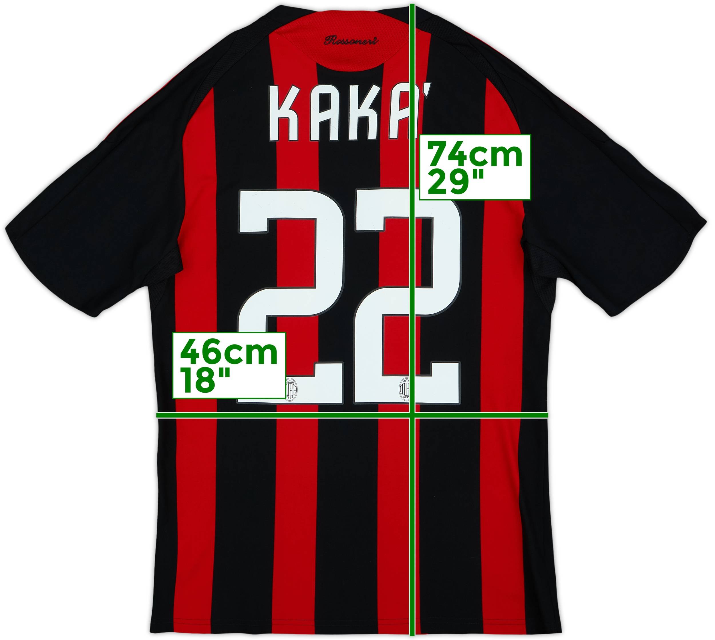 2008-09 AC Milan Home Shirt Kaka #22 - 4/10 - (S)