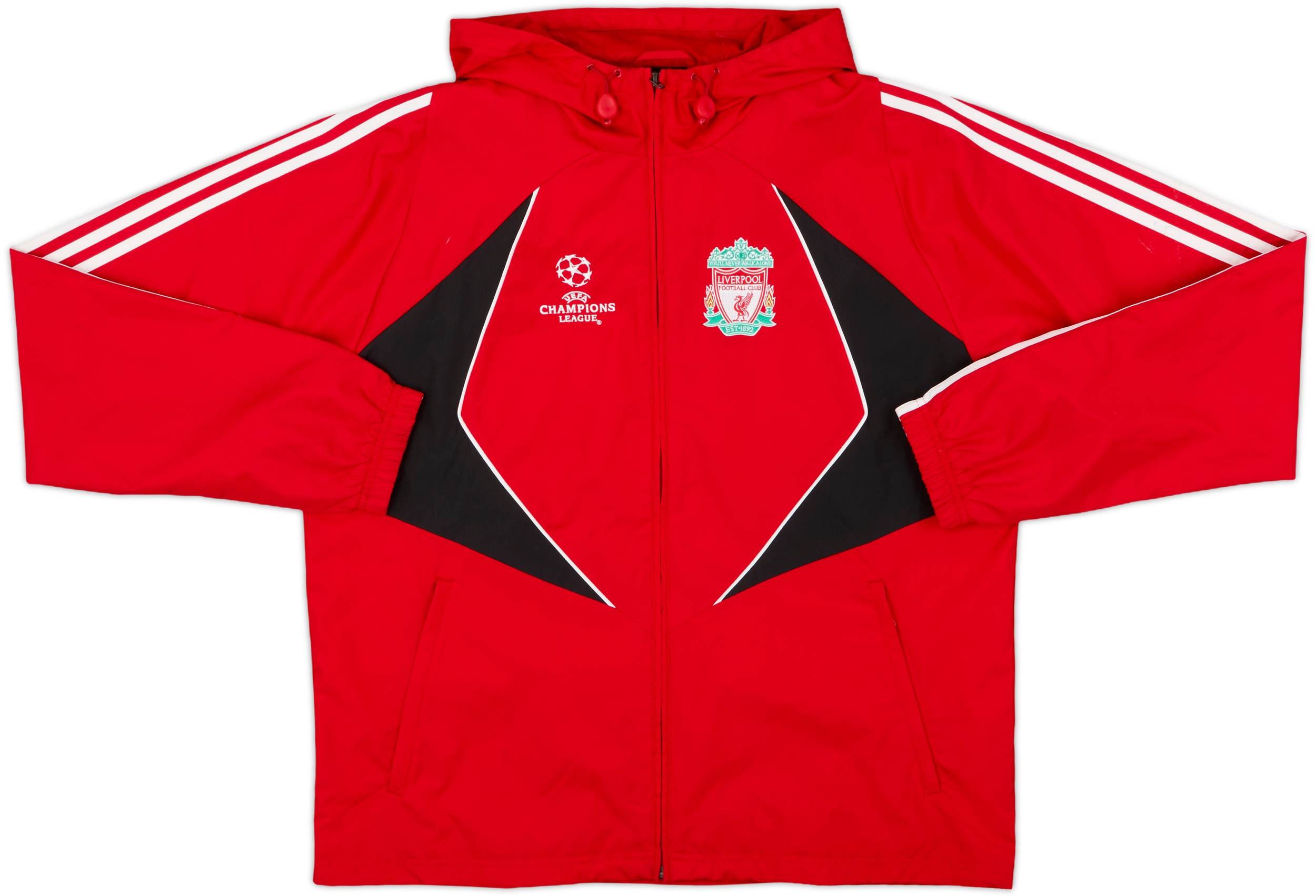 2007-08 Liverpool adidas CL Hooded Rain Jacket - 8/10 - (L/XL)