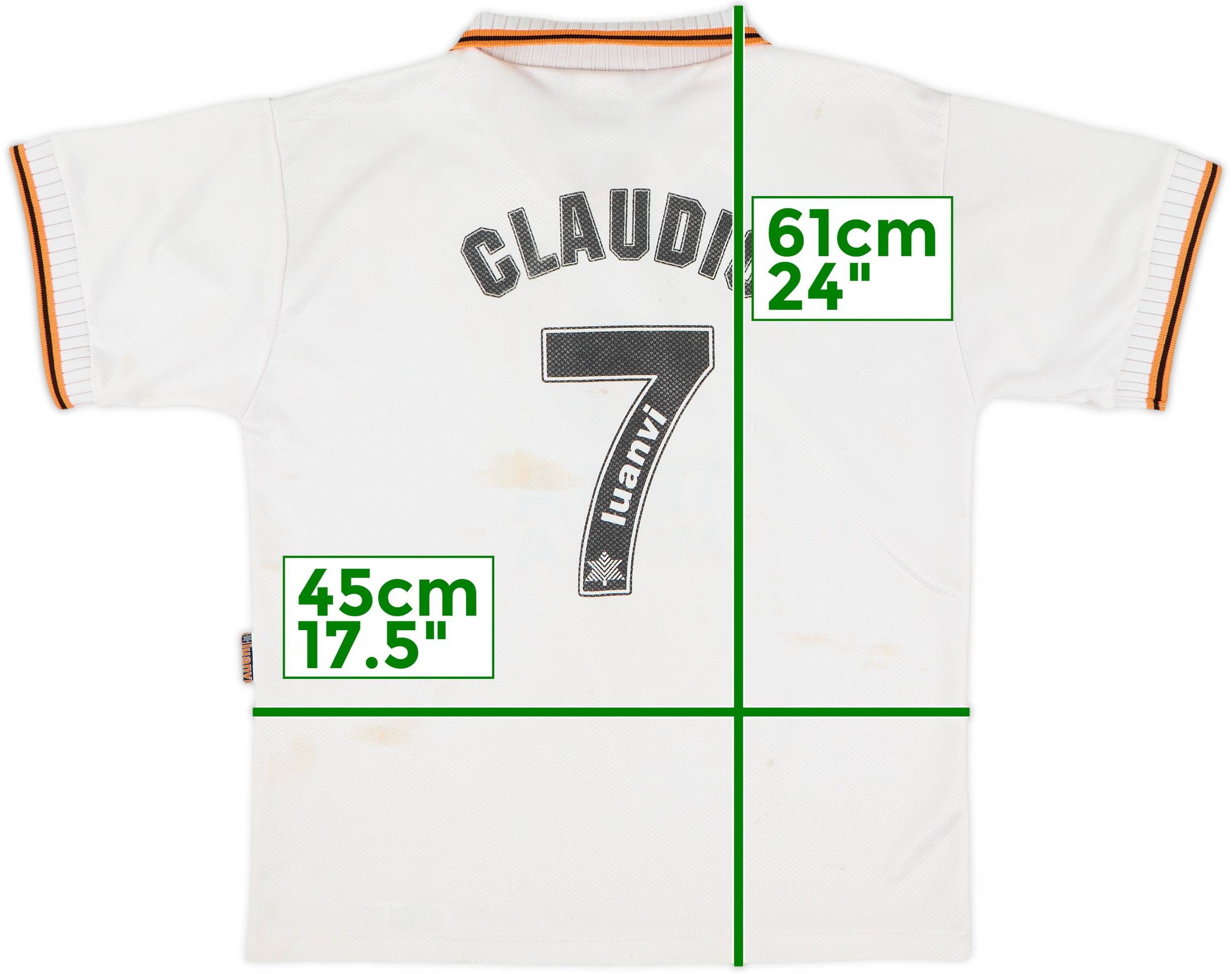 1998-99 Valencia Home Shirt Claudio #7 - 5/10 - (L.Boys)
