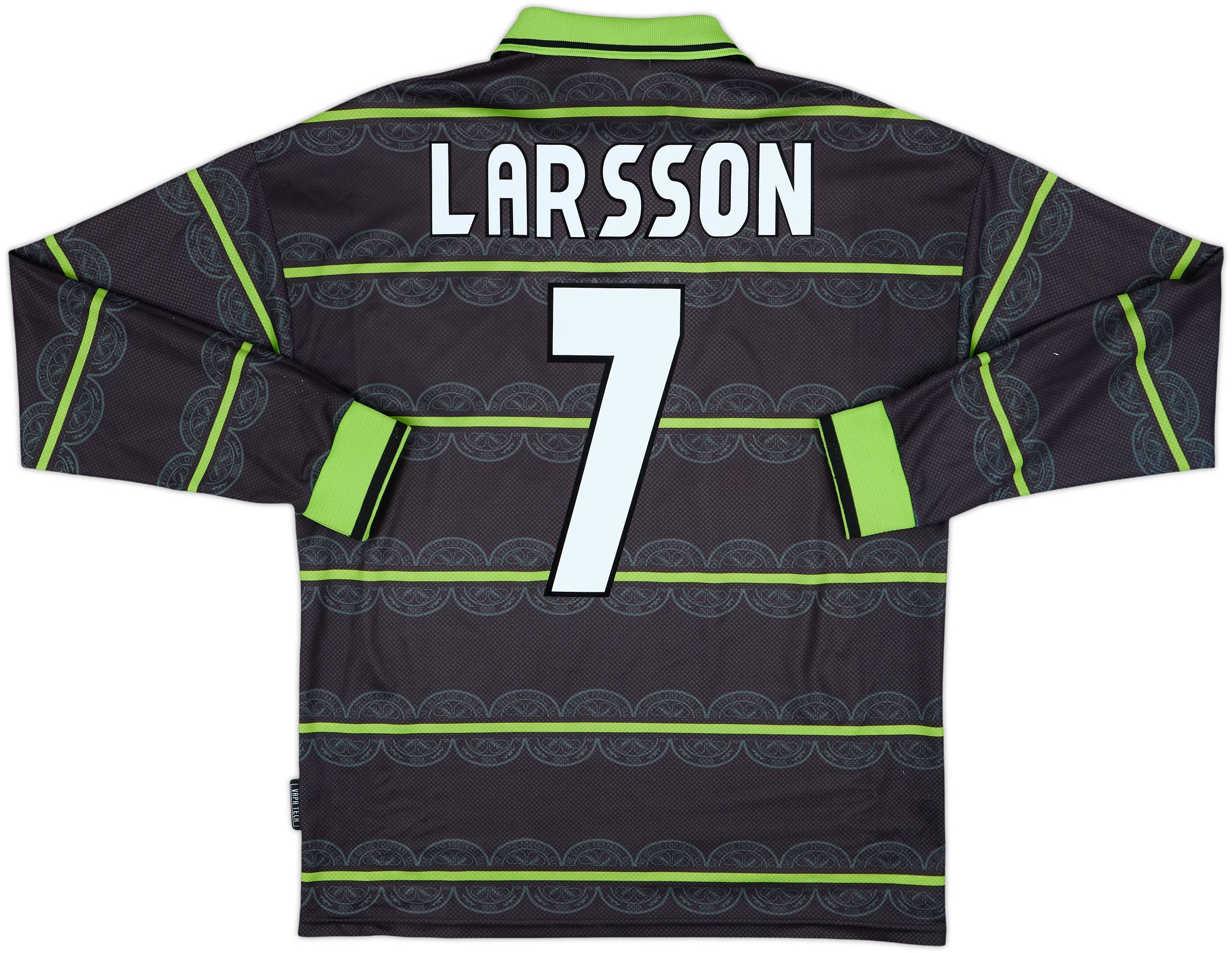 1998-99 Celtic Away L/S Shirt Larsson #7 - 8/10 - (L)