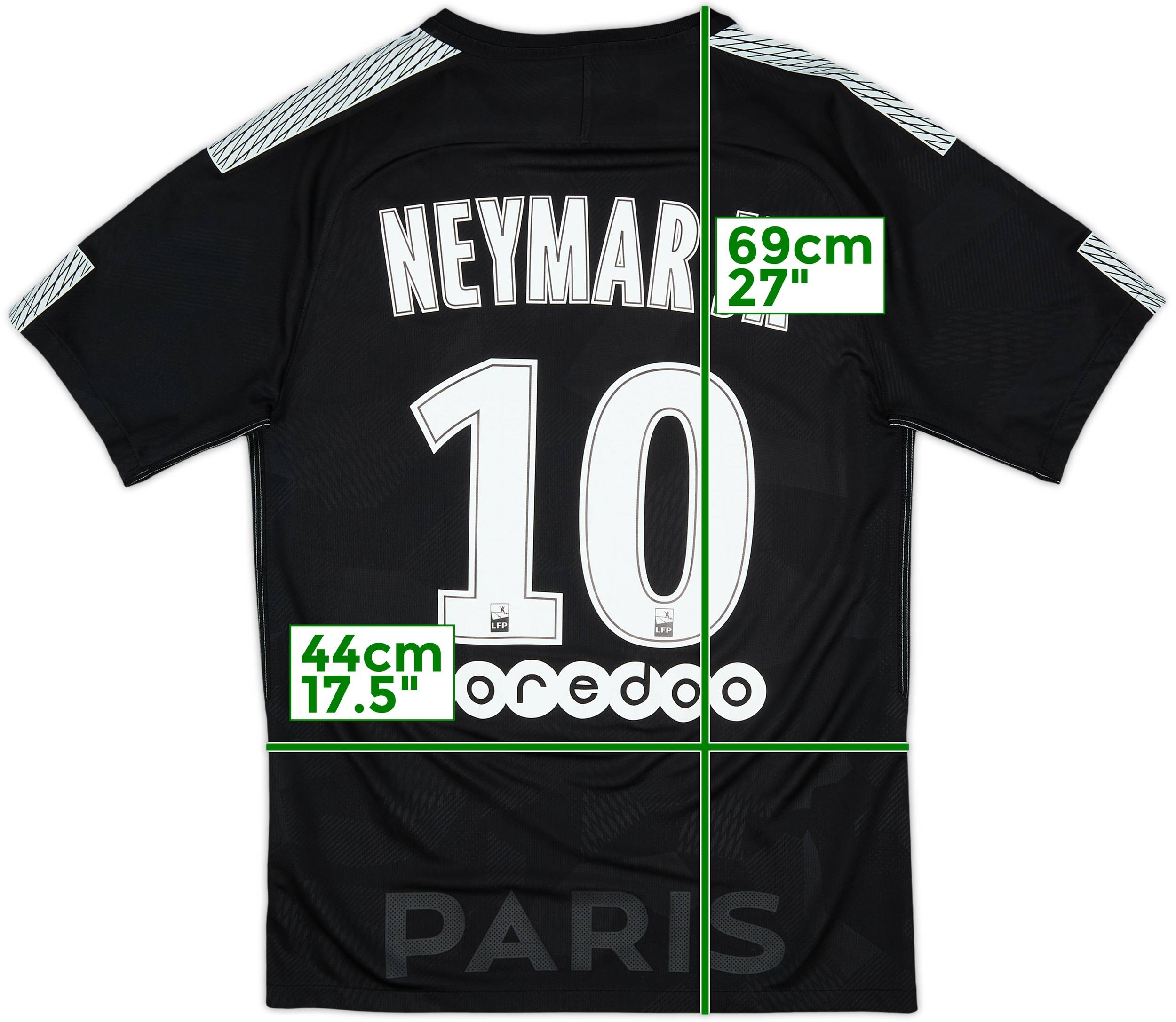 2017-18 Paris Saint-Germain Third Shirt Neymar Jr #10 - 10/10 - (S)