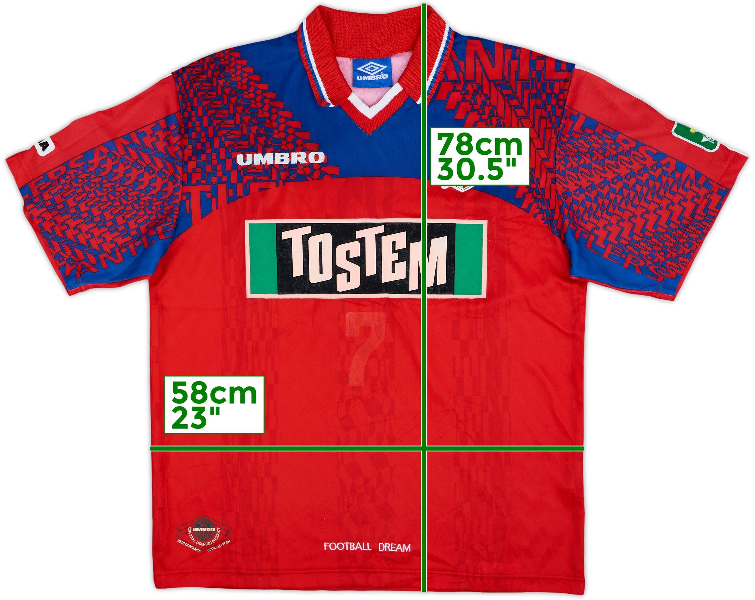 KASHIMA ANTLERS 1997)Umbroサッカーユニフォーム背番号 KASHIMA ANTLERS 1997)Umbroサッカーユニフォーム背番号 klw1562