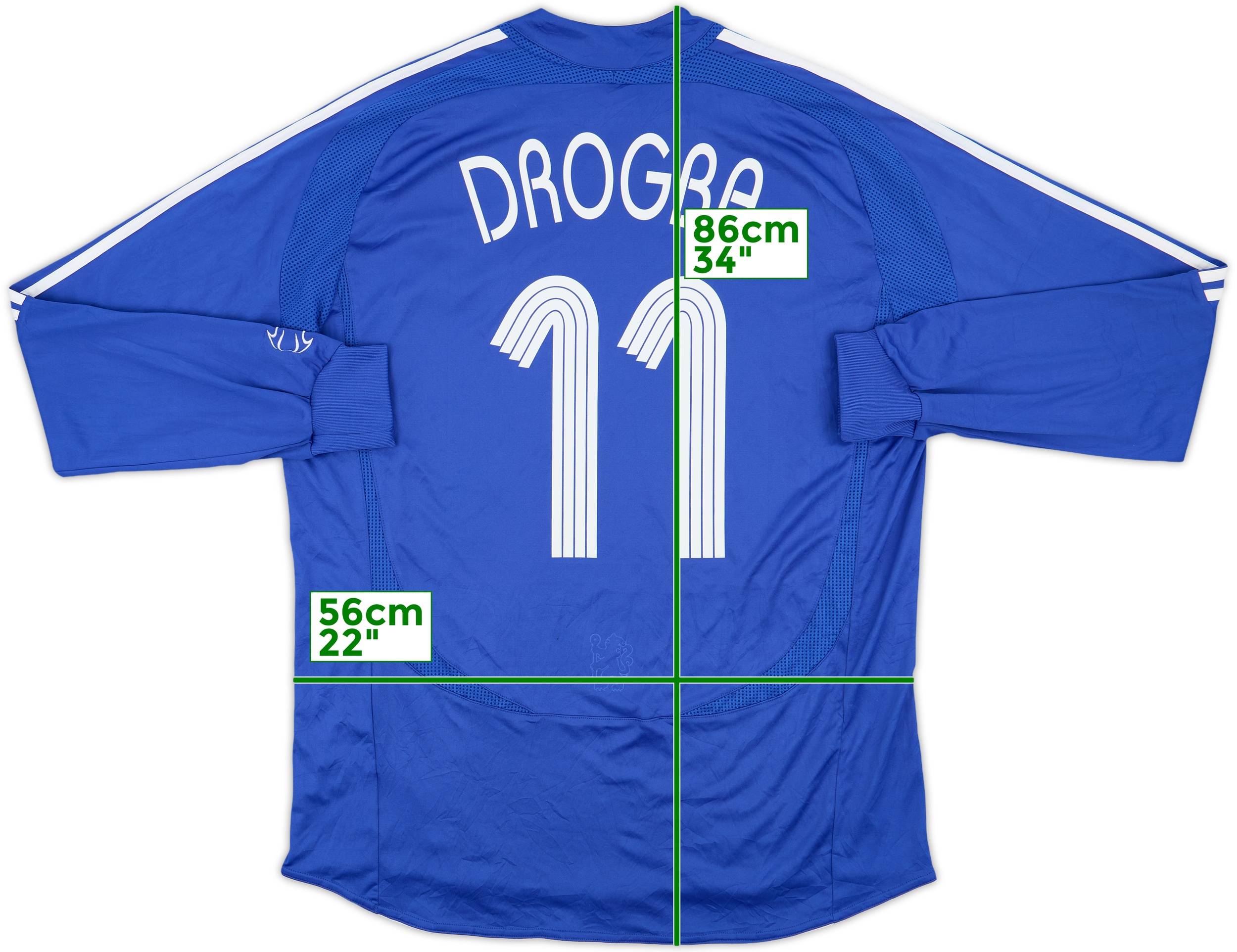 2006-08 Chelsea Home L/S Shirt Drogba #11 - 8/10 - (XL)