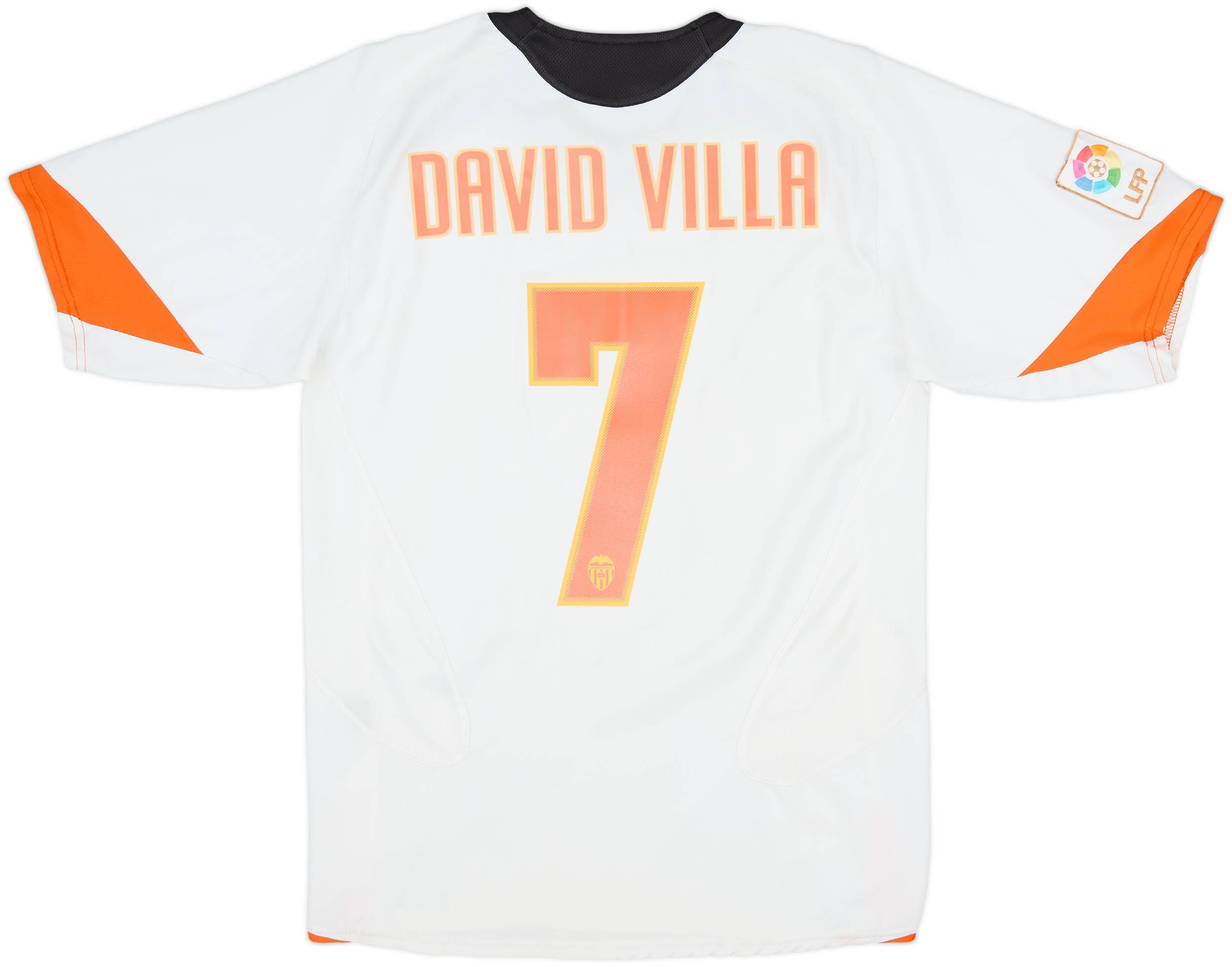 2005-06 Valencia Home Shirt David Villa #7 - 6/10 - (S)