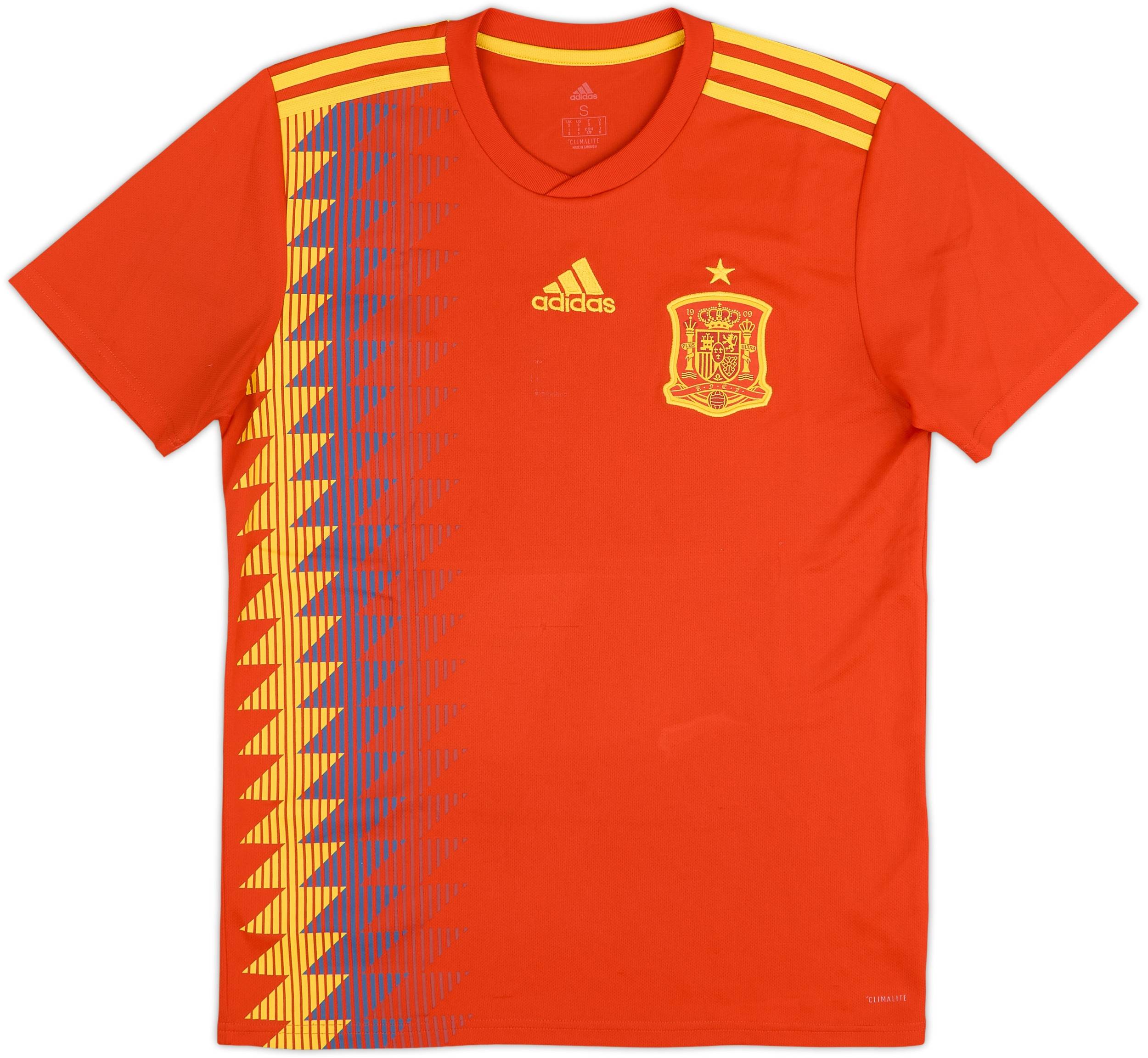 ウェア 2018 Spain Shirt Silva 2018-19 Spain Home Shirt - 7/10 - (S)