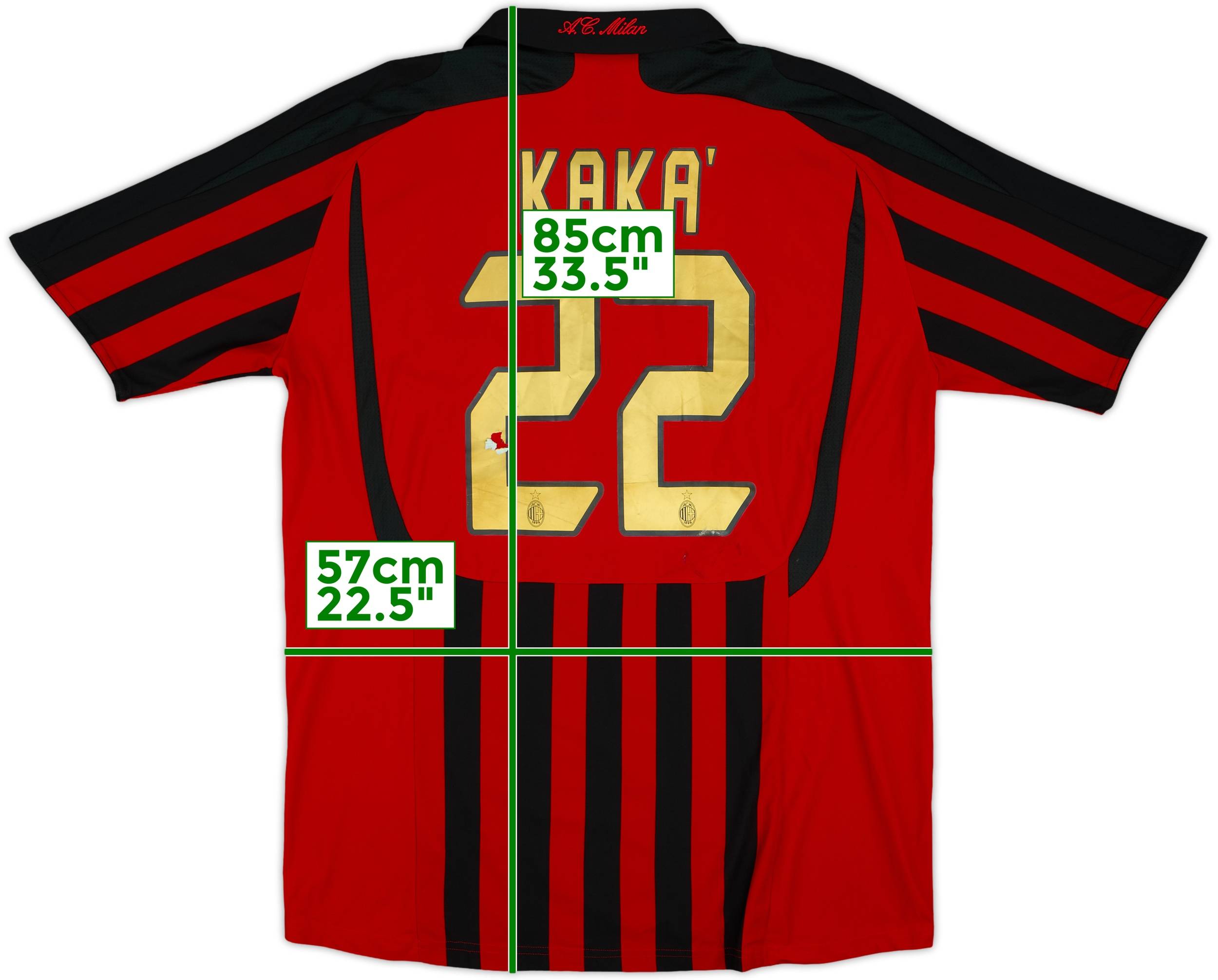 2007-08 AC Milan Home Shirt Kaka #22 - 4/10 - (L)