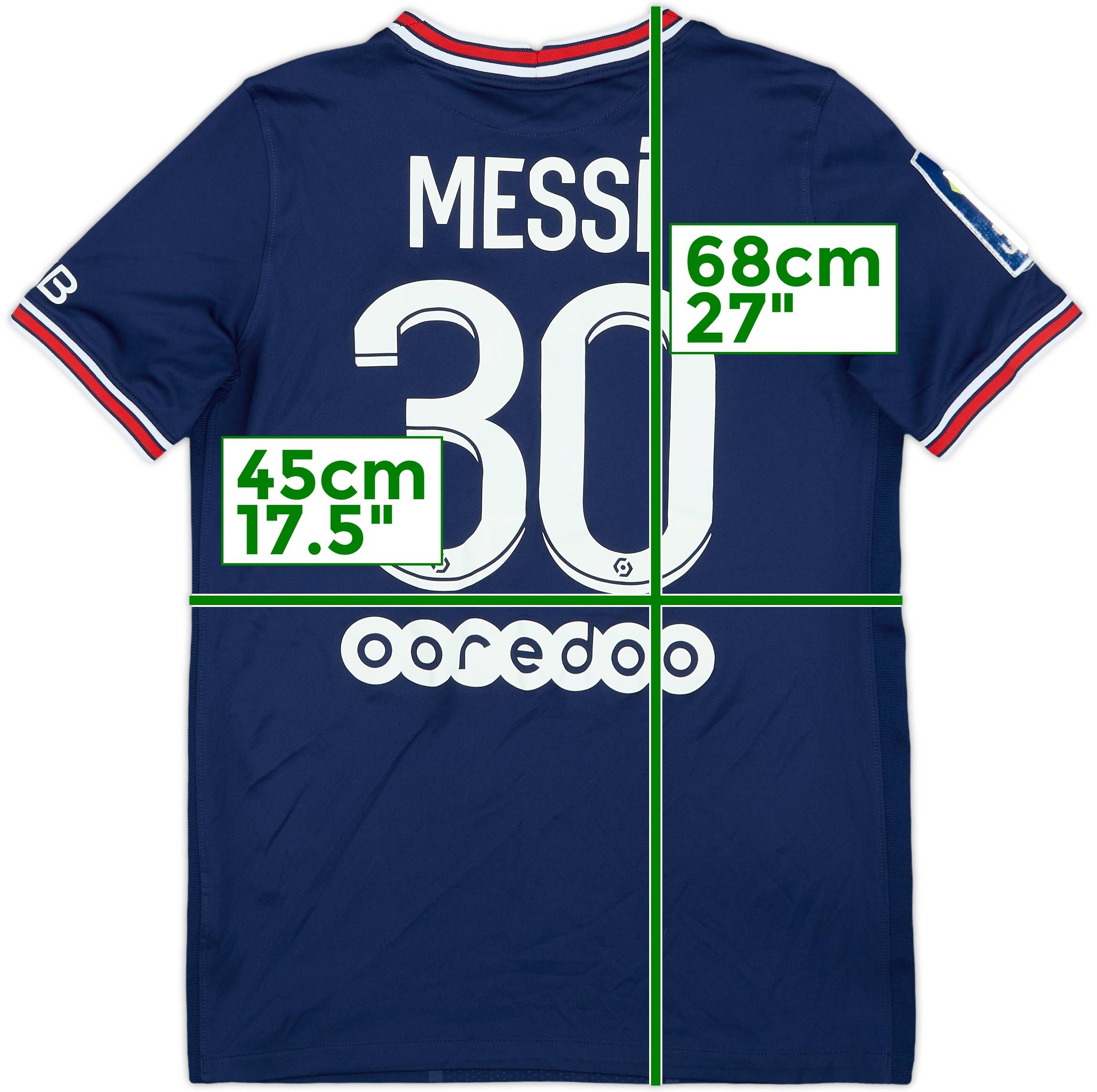 メッシ 30番 パリ・サンジェルマン シャツ XL 2021-22 Paris Saint-Germain Home Shirt Messi #30 - 8/10