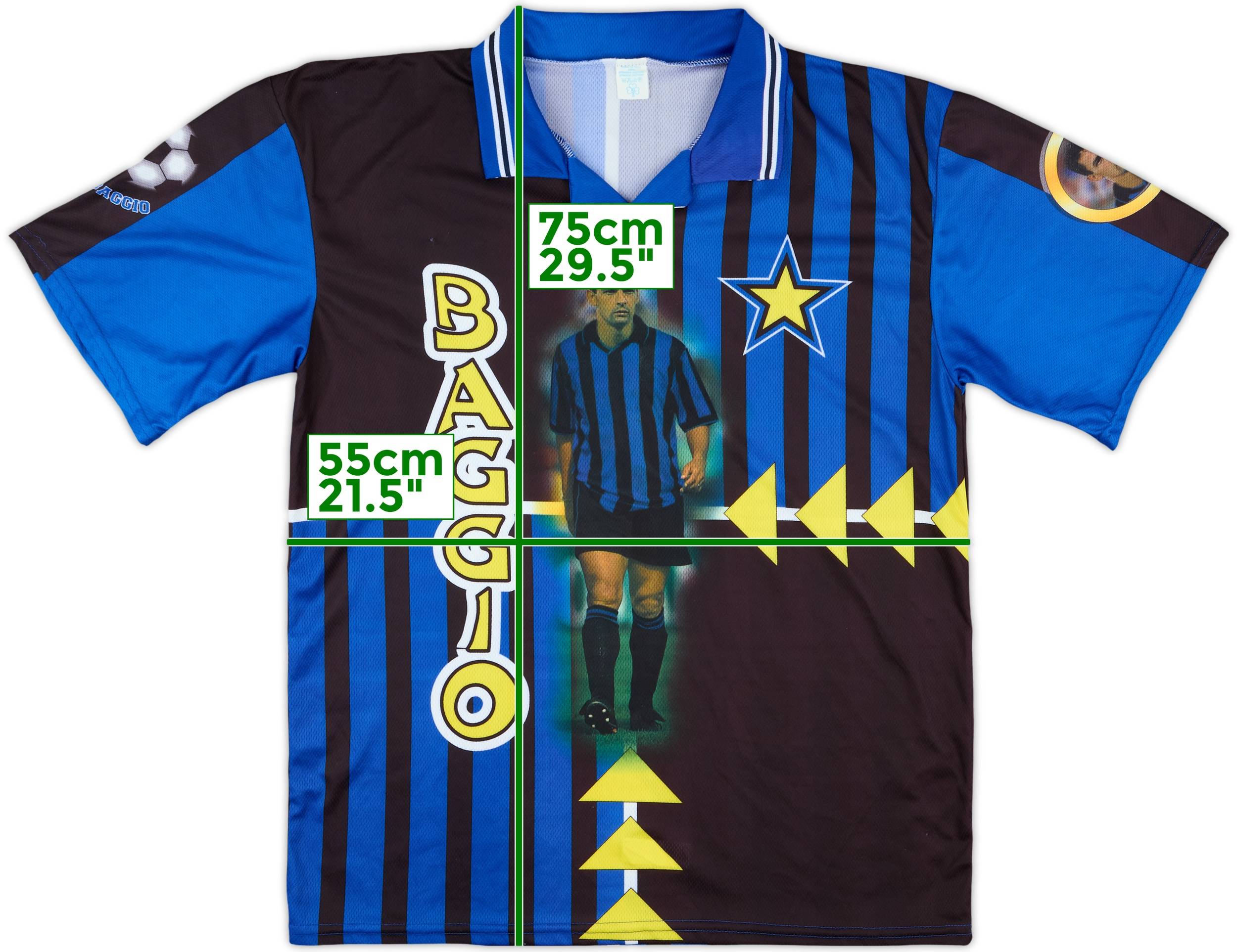 1998-99 Inter Milan 'Roberto Baggio' Graphic Shirt - 9/10 - (XL)