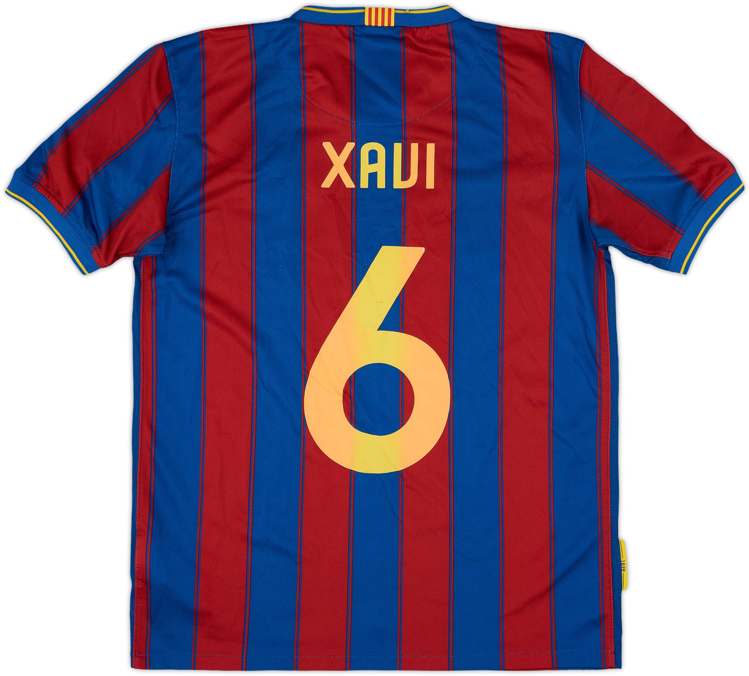 2009-10 Barcelona Home Shirt Xavi #6 - 6/10 - (XL.Boys)