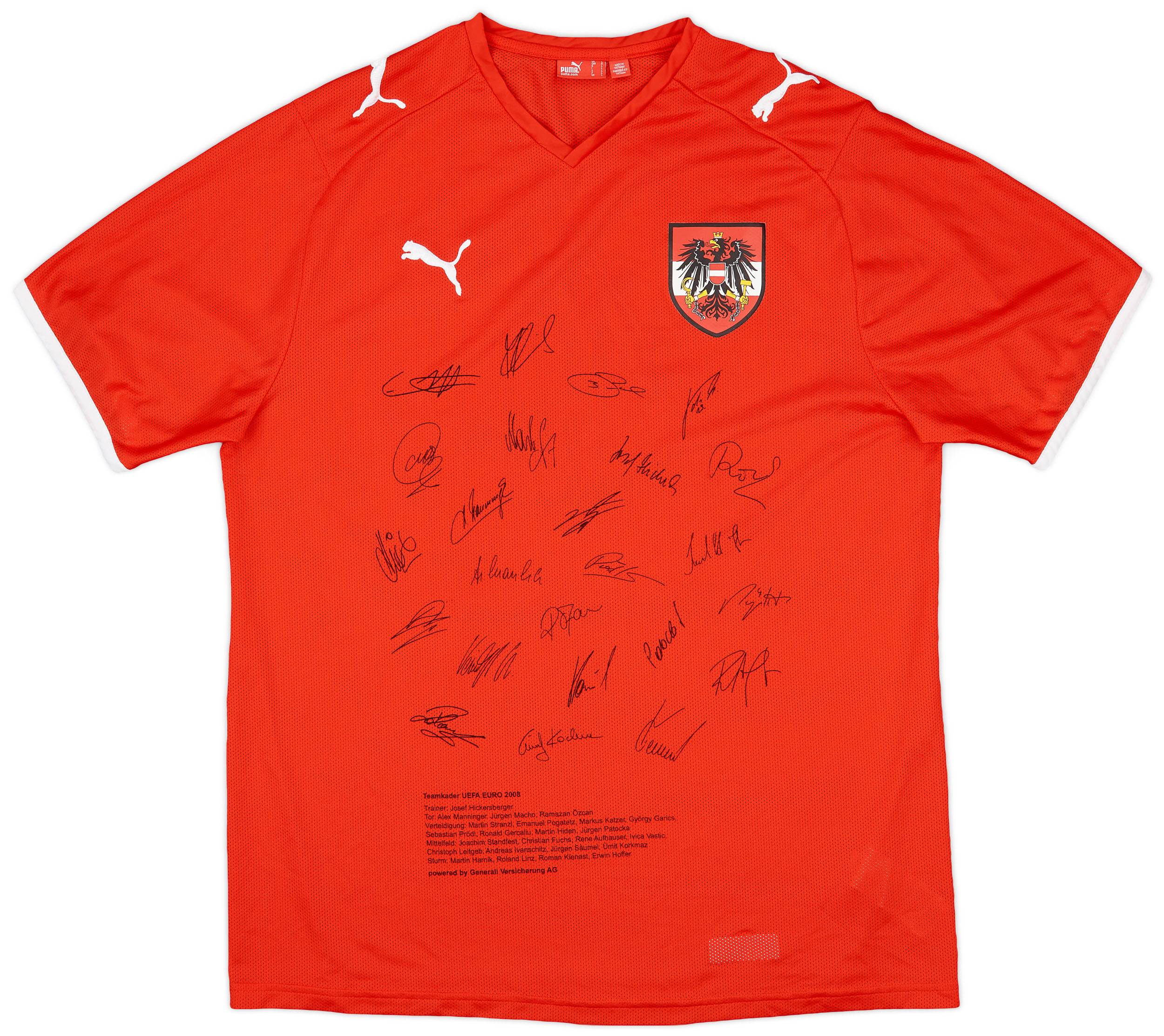 2008-09 Austria Squad Signed Home Shirt - 9/10 - (L)