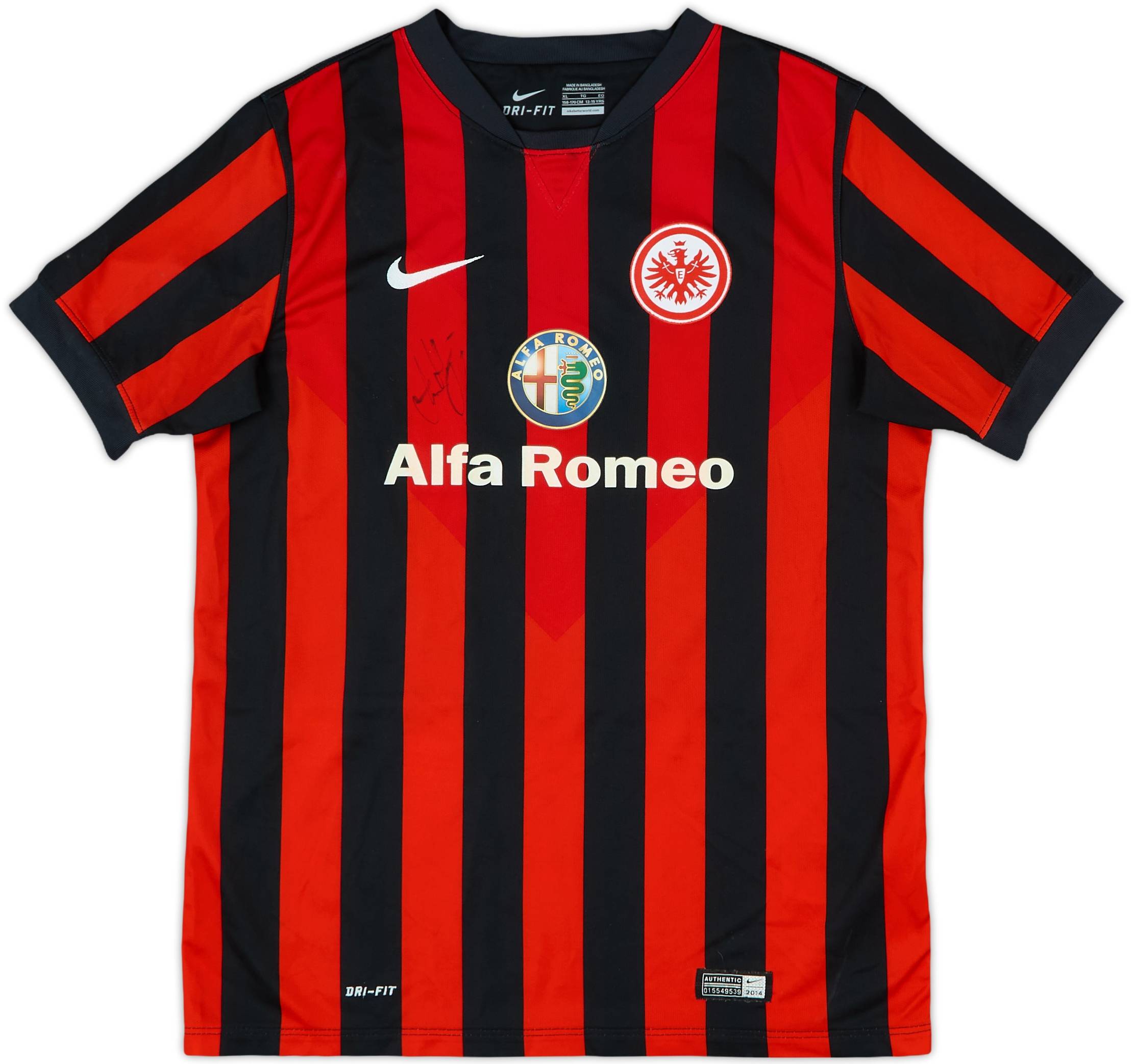 2014-15 Eintracht Frankfurt Signed Home Shirt - 8/10 - (XL.Boys)