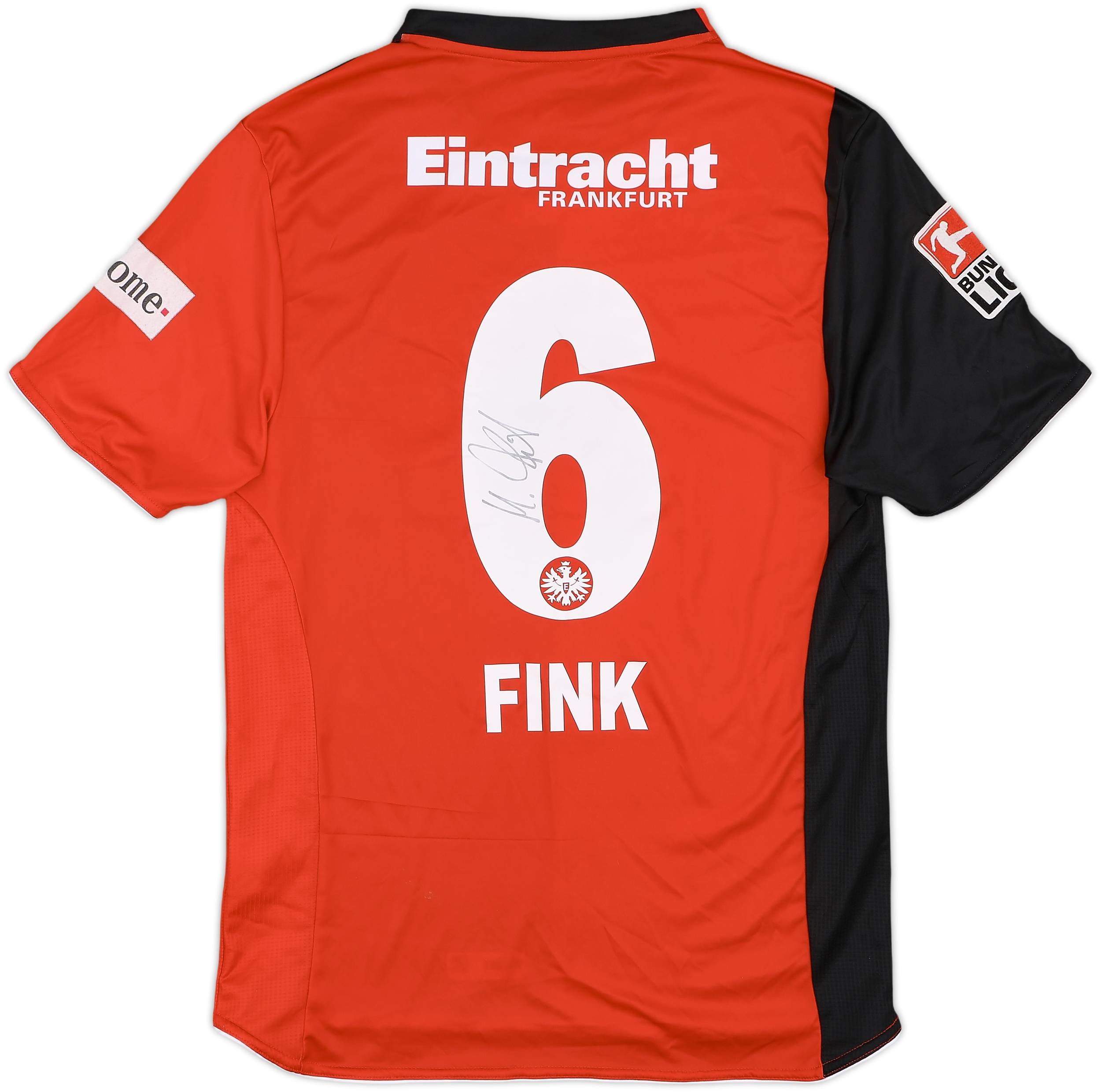Eintracht Frankfurtユニフォーム 2007-09 サイン入り 2007-09 Eintracht Frankfurt Signed Home Shirt Fink #6 - 8/10 - (S)