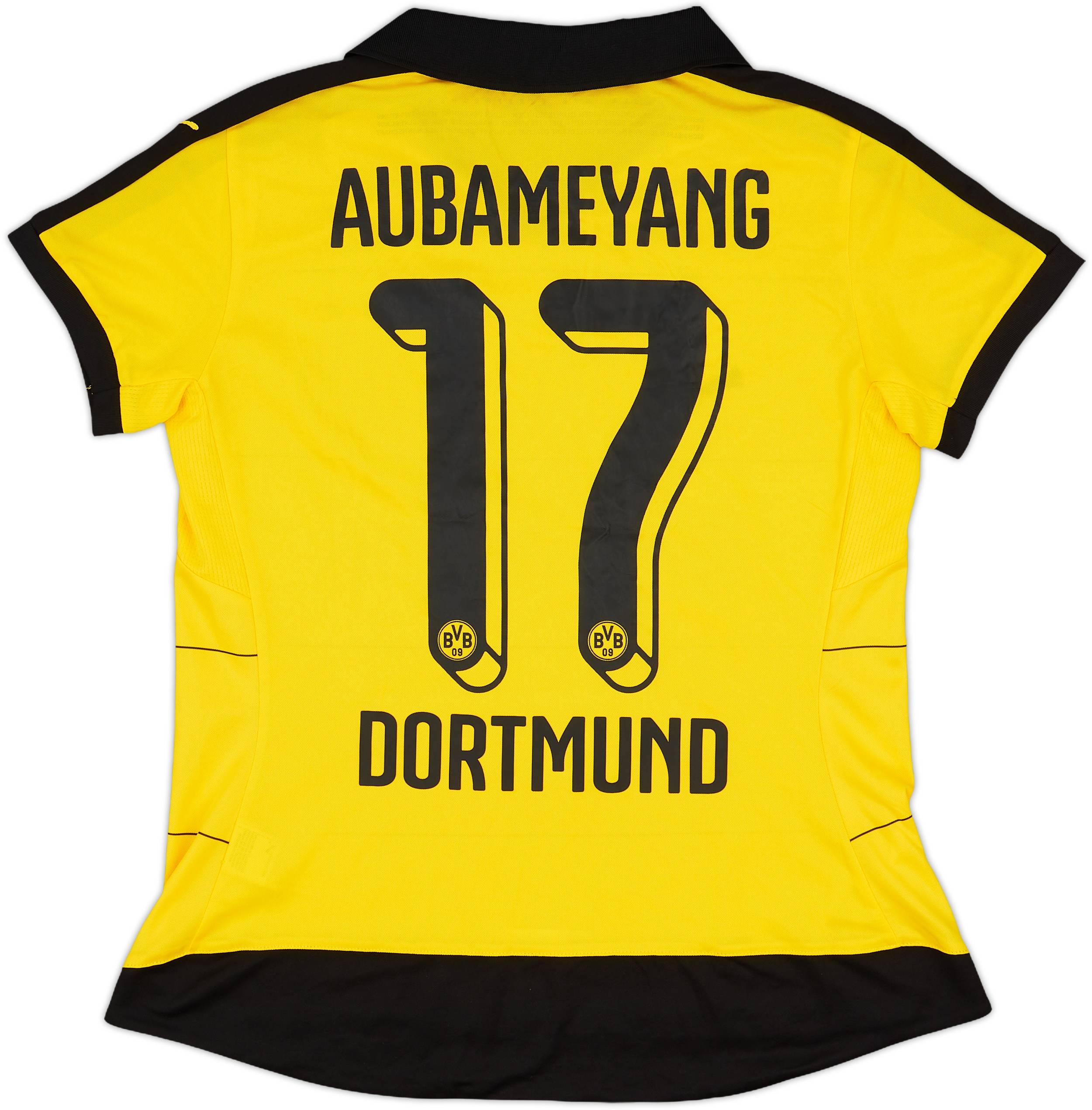 2015-16 Borussia Dortmund Home Shirt Aubameyang #17 - 8/10 - (Women's L)
