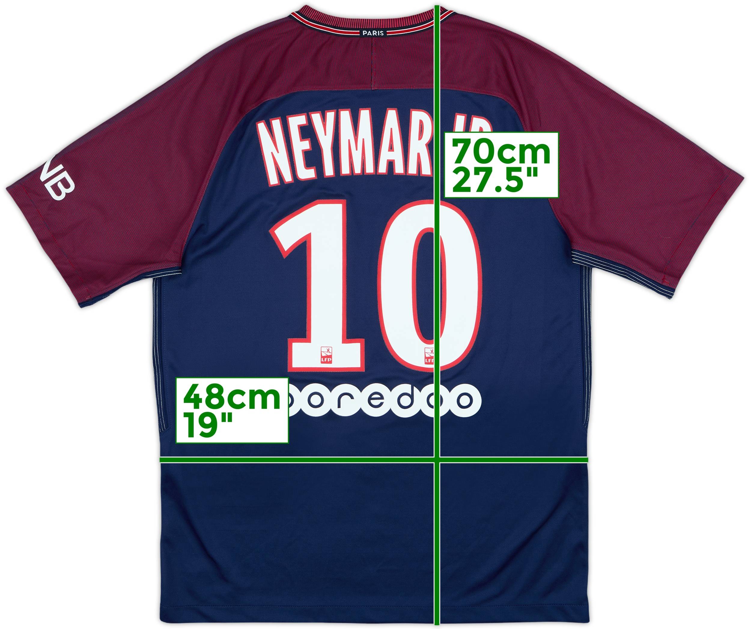 2017-18 Paris Saint-Germain Home Shirt Neymar Jr #10 - 9/10 - (M)