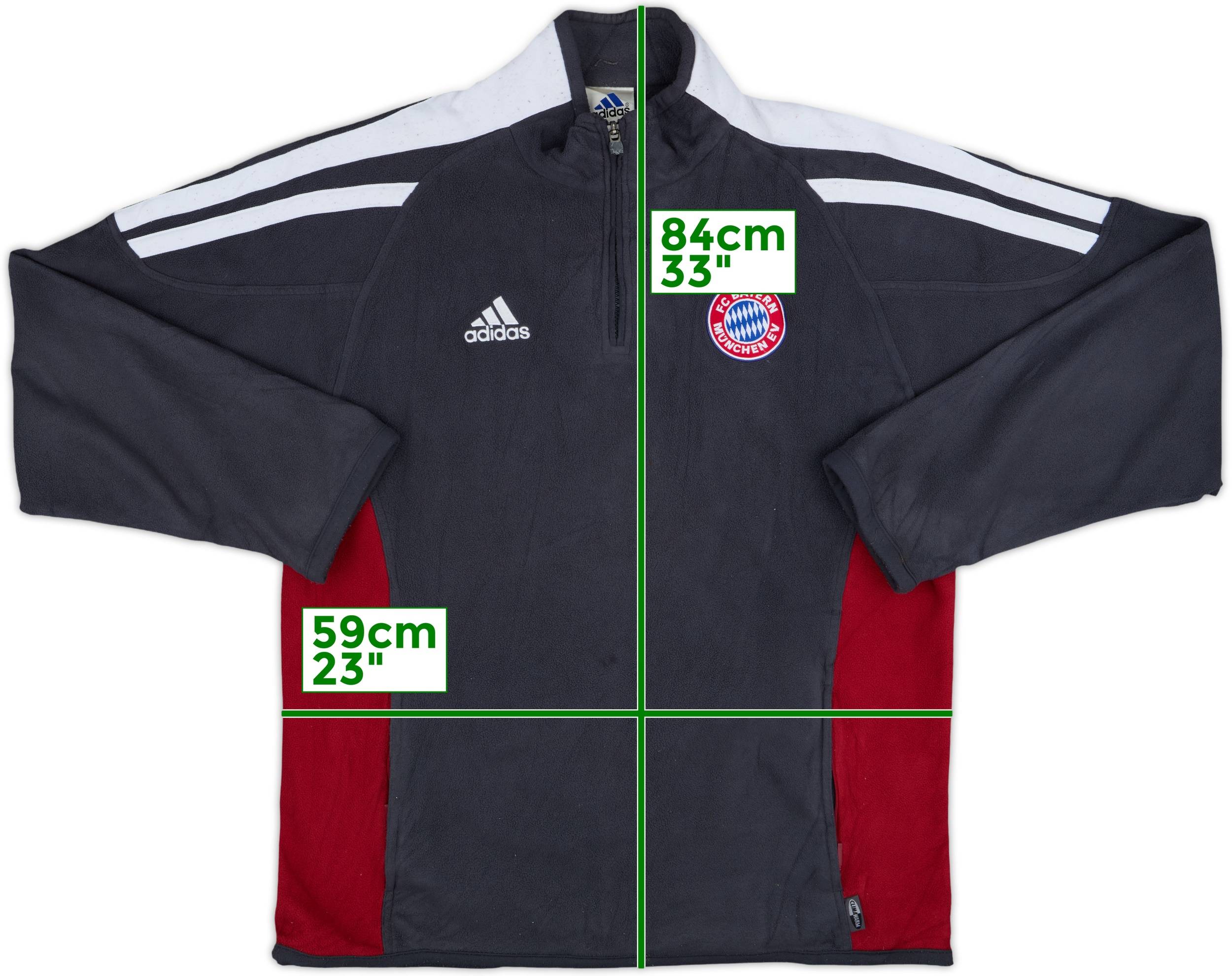 2001-02 Bayern Munich adidas 1/4 Zip Fleece Top - 8/10 - (L)