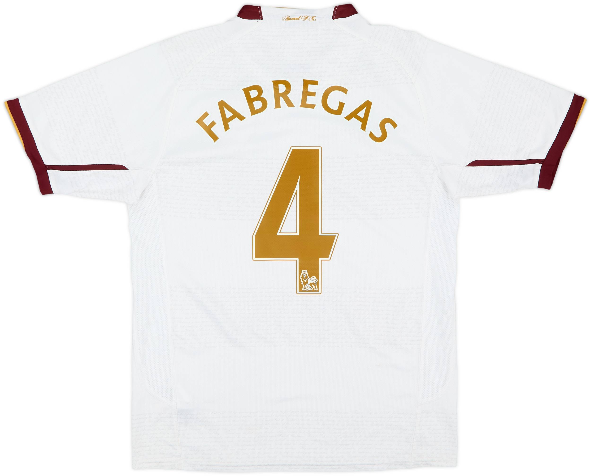 2007-08 Arsenal Away Shirt Fabregas #4 - 6/10 - (S)