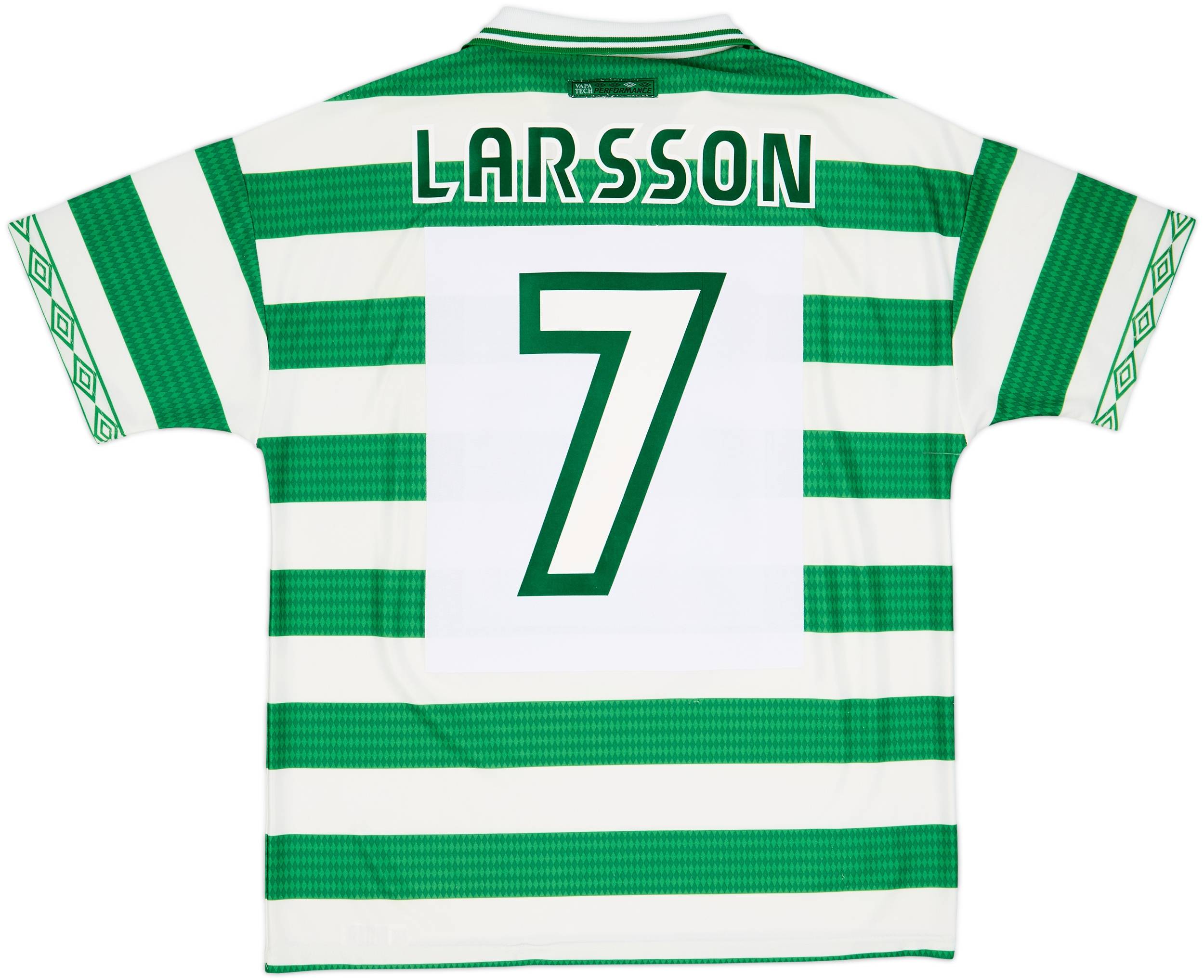1997-99 Celtic Home Shirt Larsson #7 - 6/10 - (L)