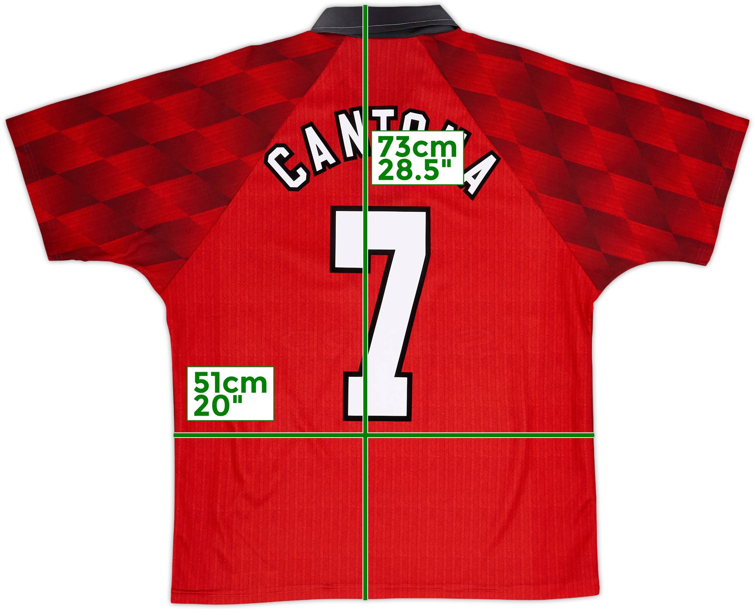 1996-98 Manchester United Home Shirt Cantona #7 - 8/10 - (L)