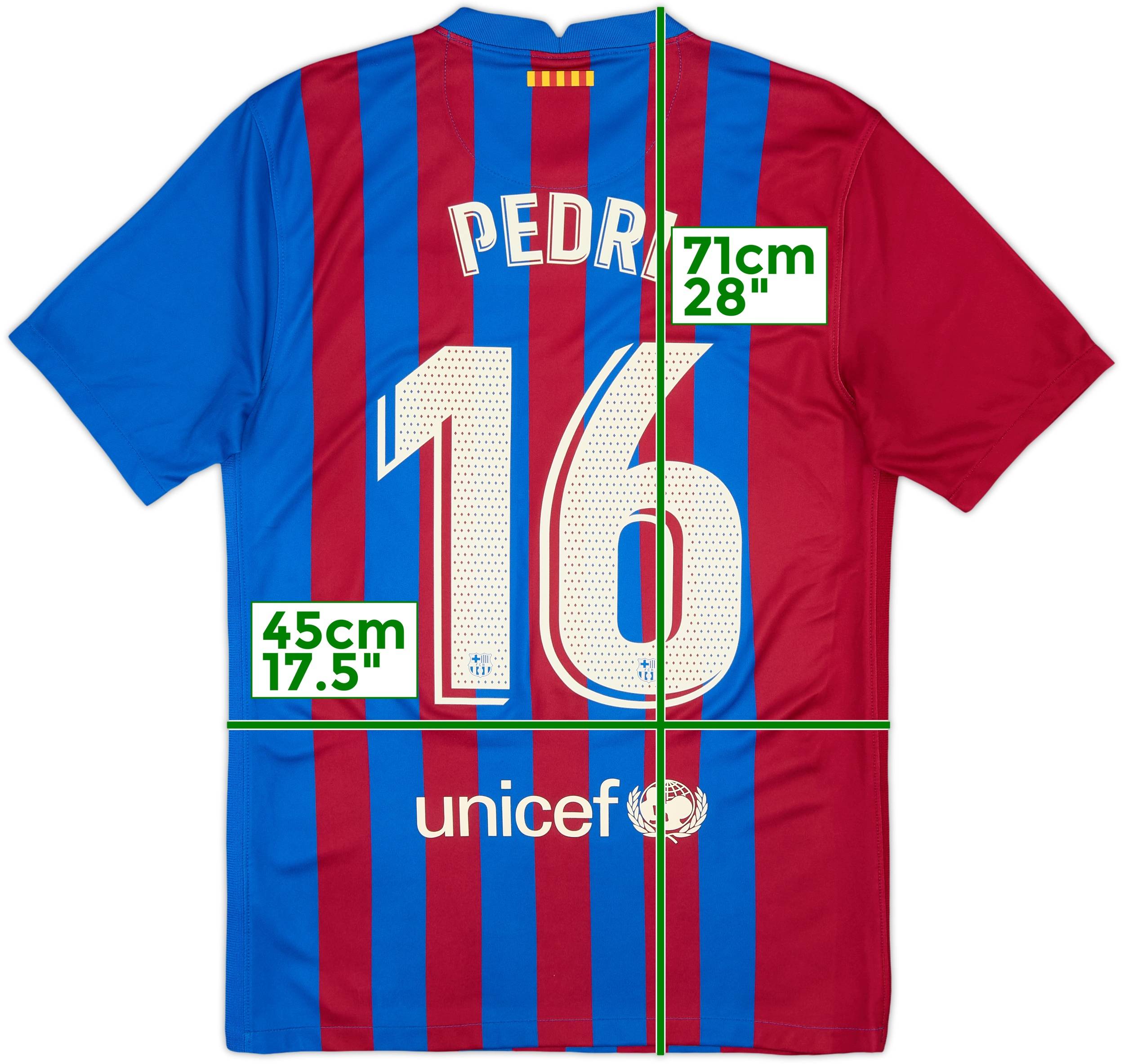 2021-22 Barcelona Home Shirt Pedri #16 - 10/10 - (S)